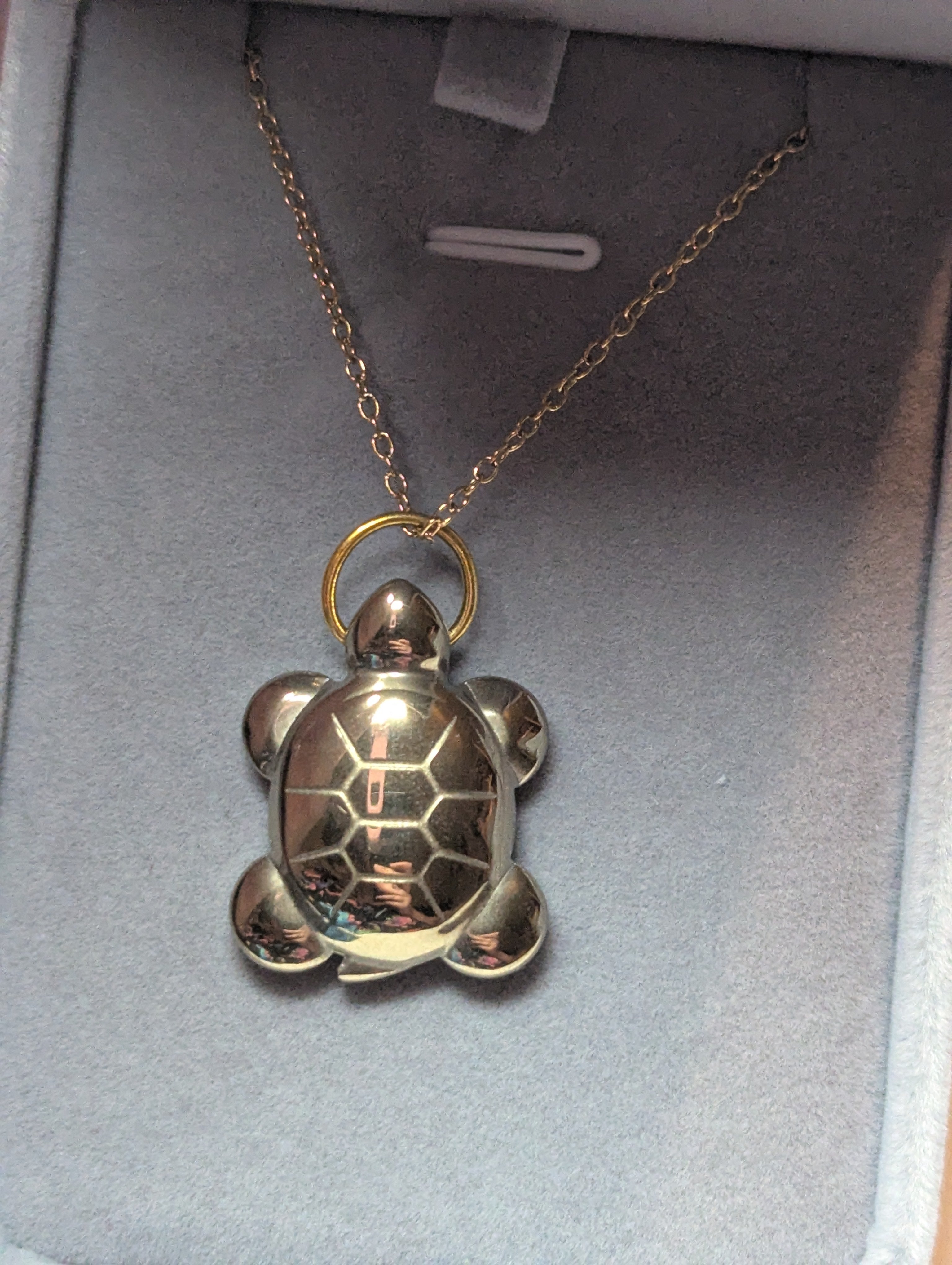 Pyrite crystal turtle carving