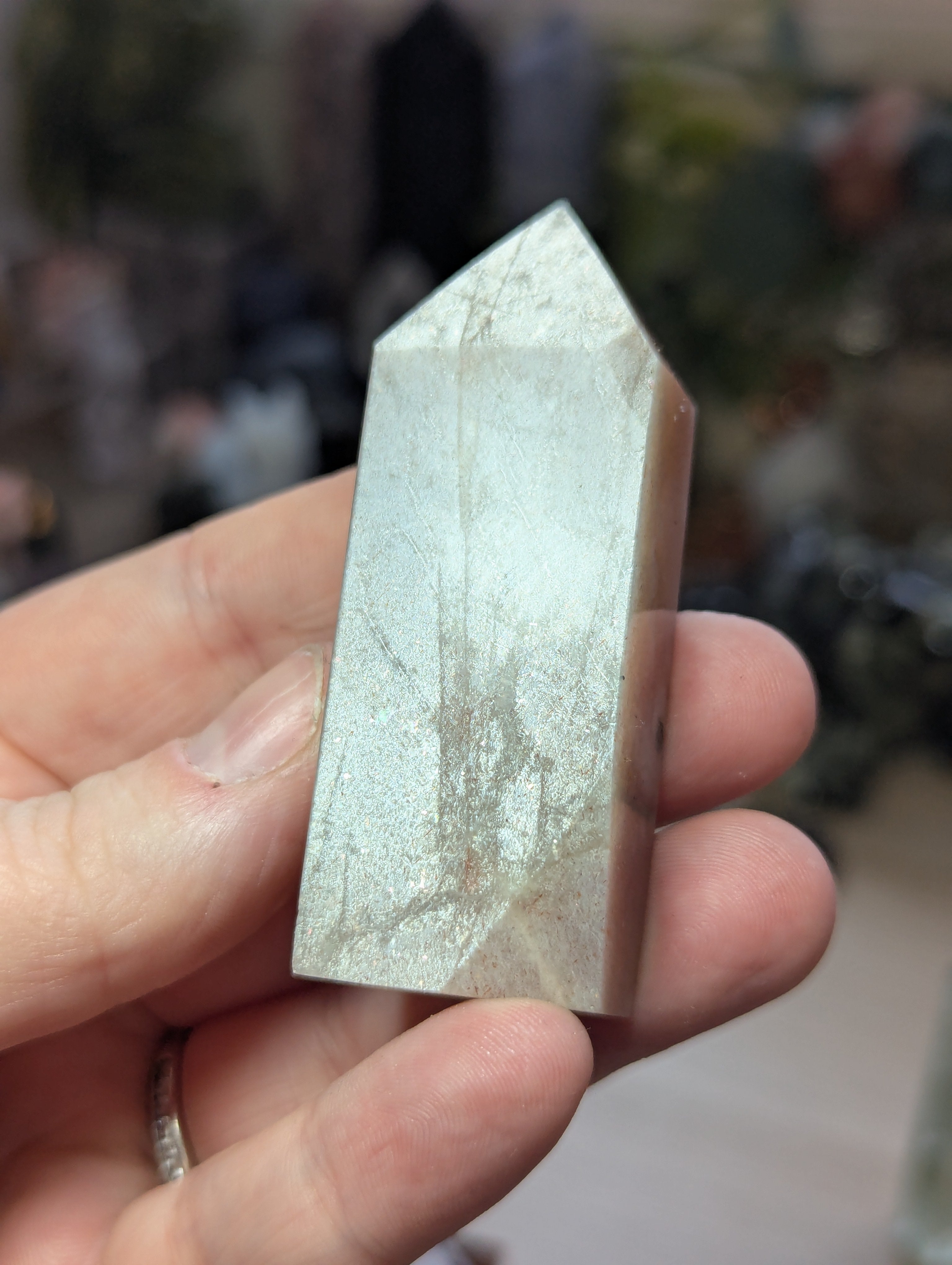 Stunning peach moonstone crystal tower