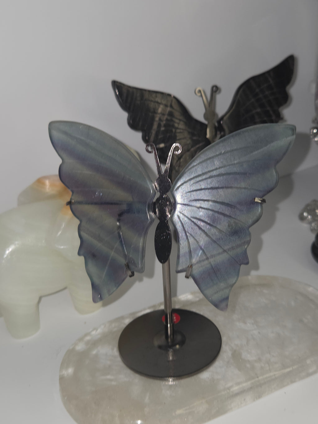 Lavender  flourite crystal butterfly