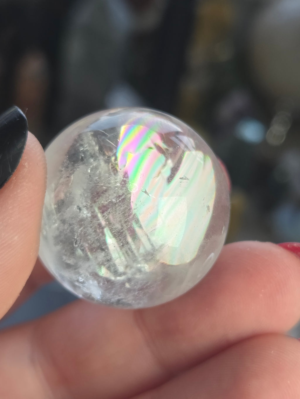 Amazing  clear quartz crystal sphere