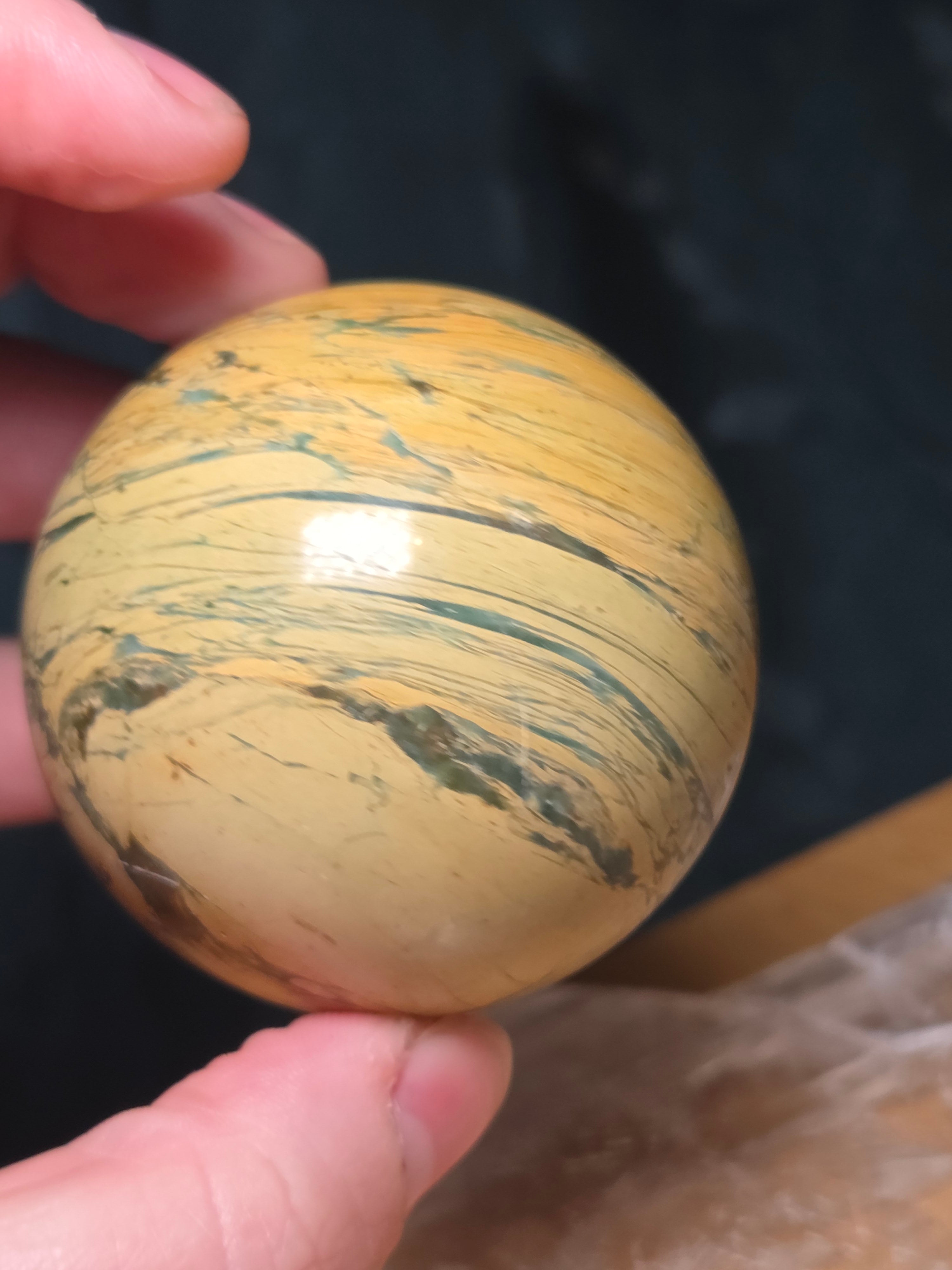 Lemon jade crystal sphere