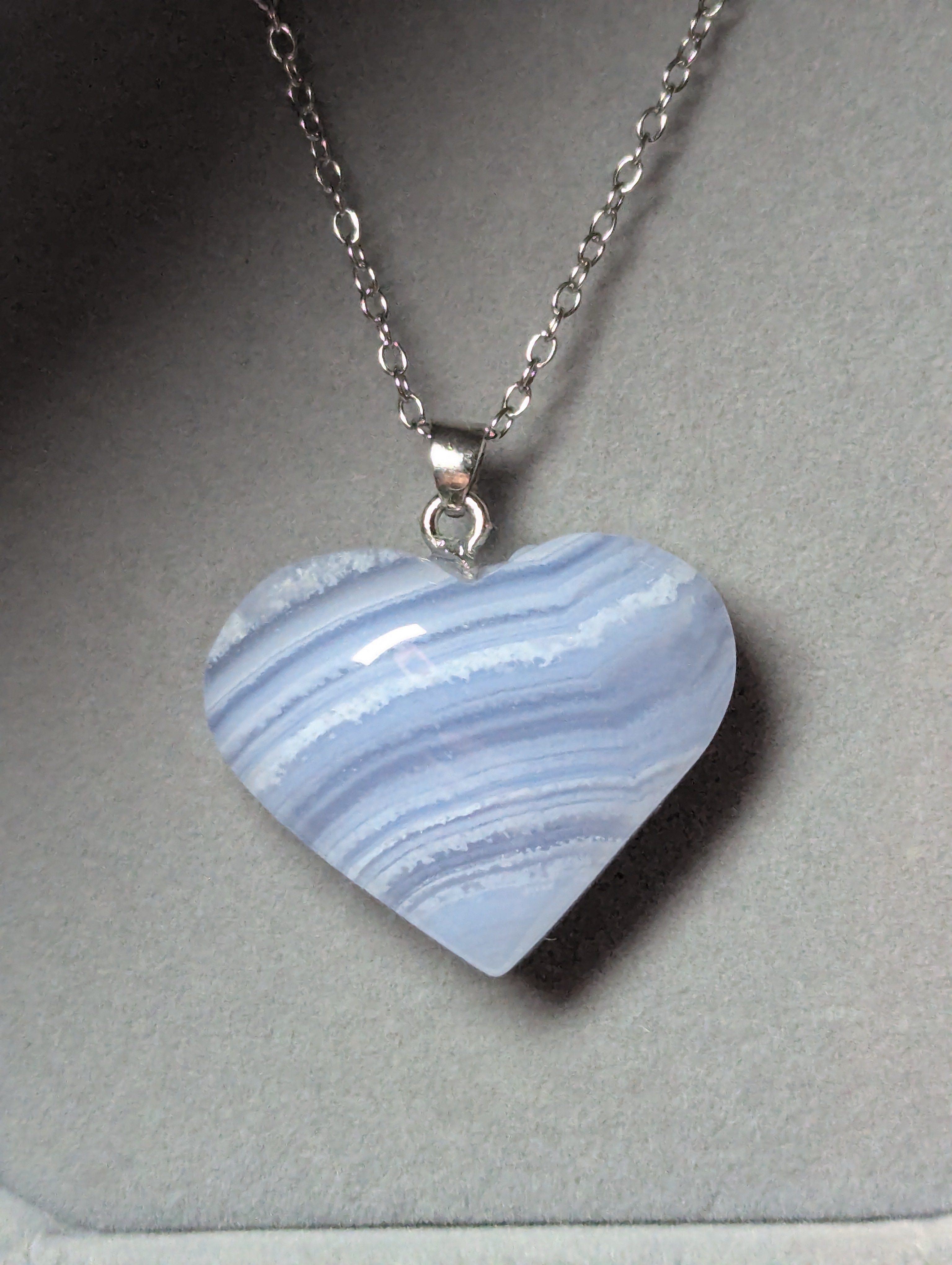 Blue lace handmade necklace