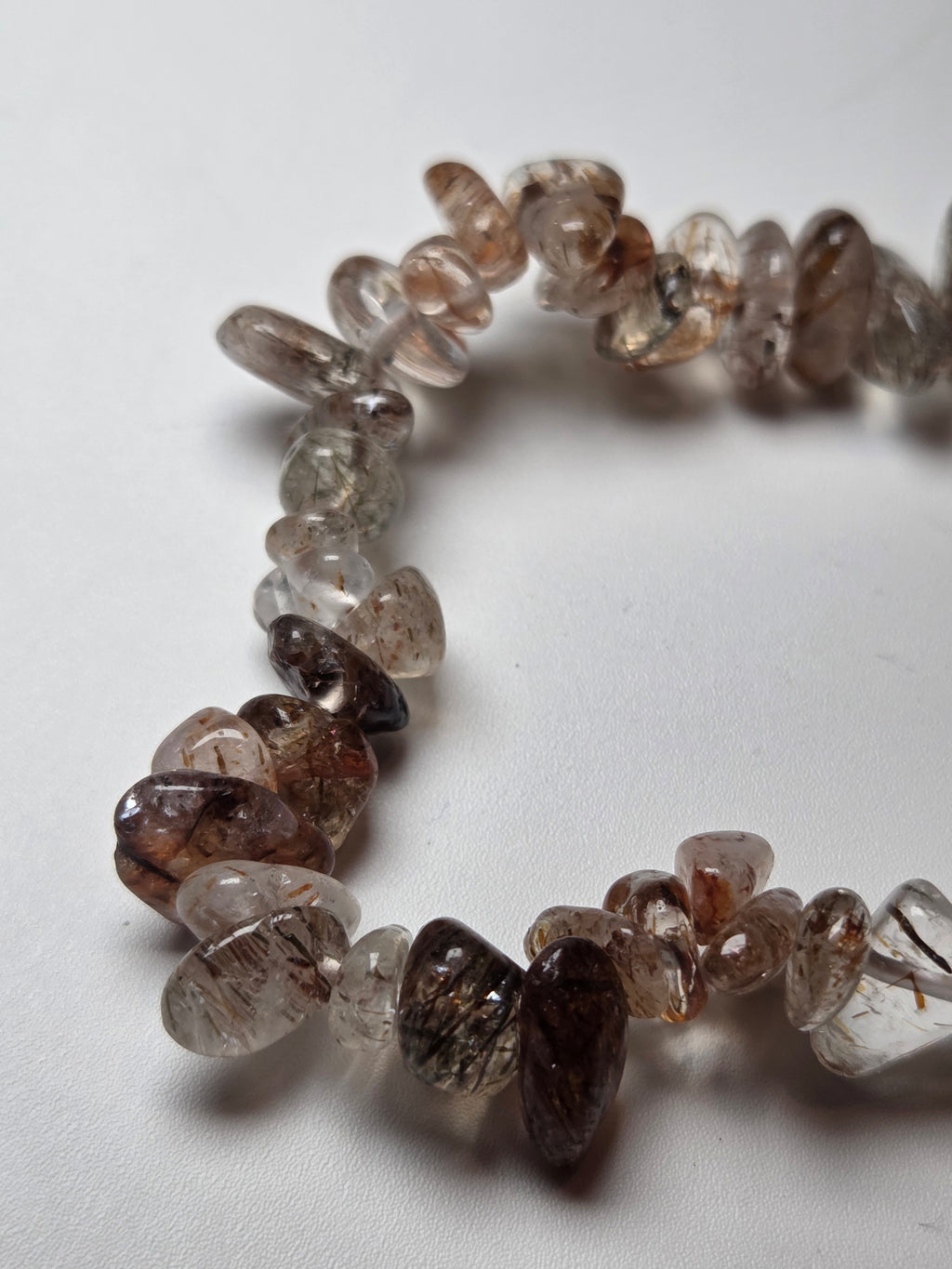 Copper rutile crystal bracelet