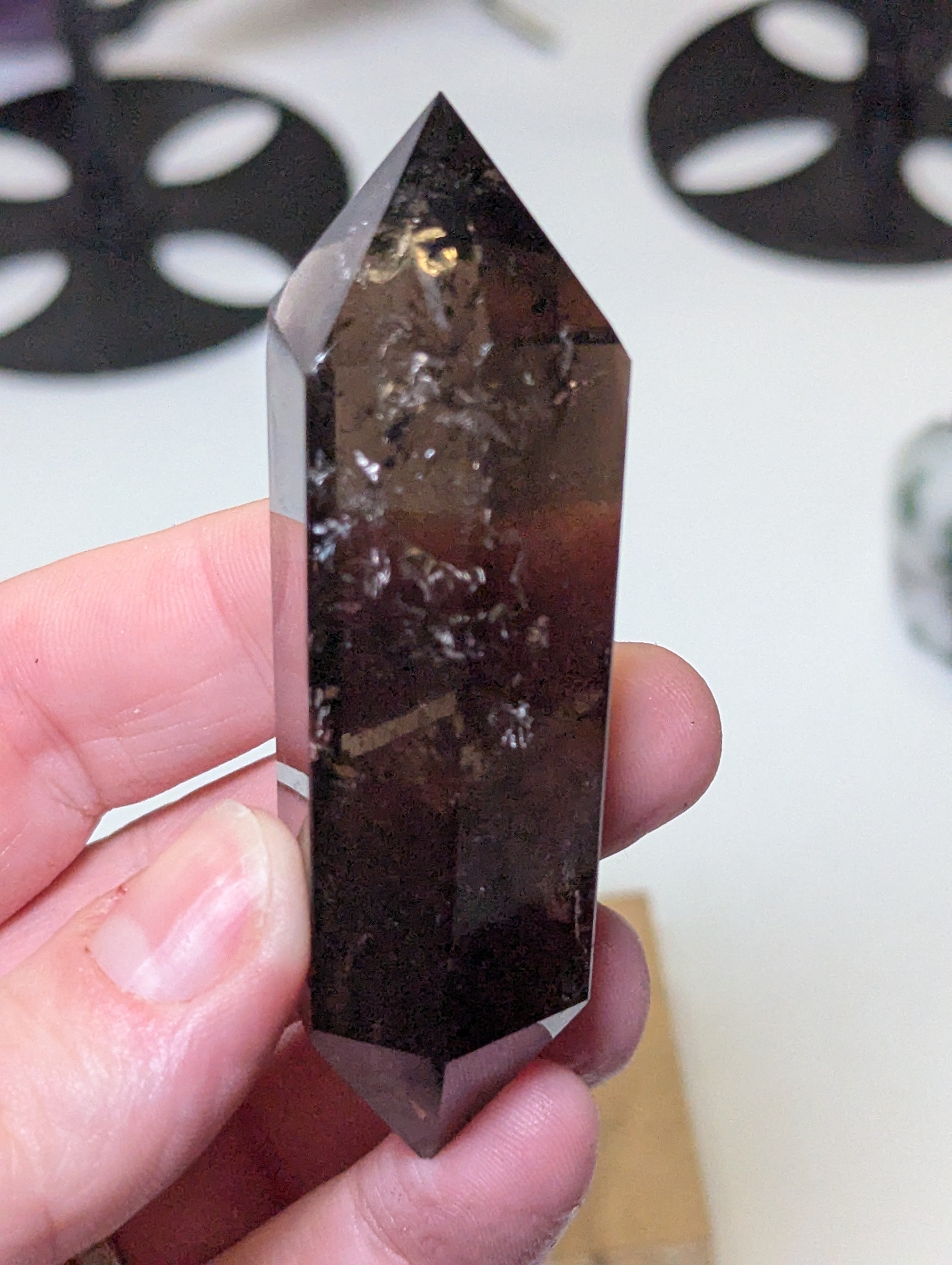 Smokey quartz crystal DT with stand