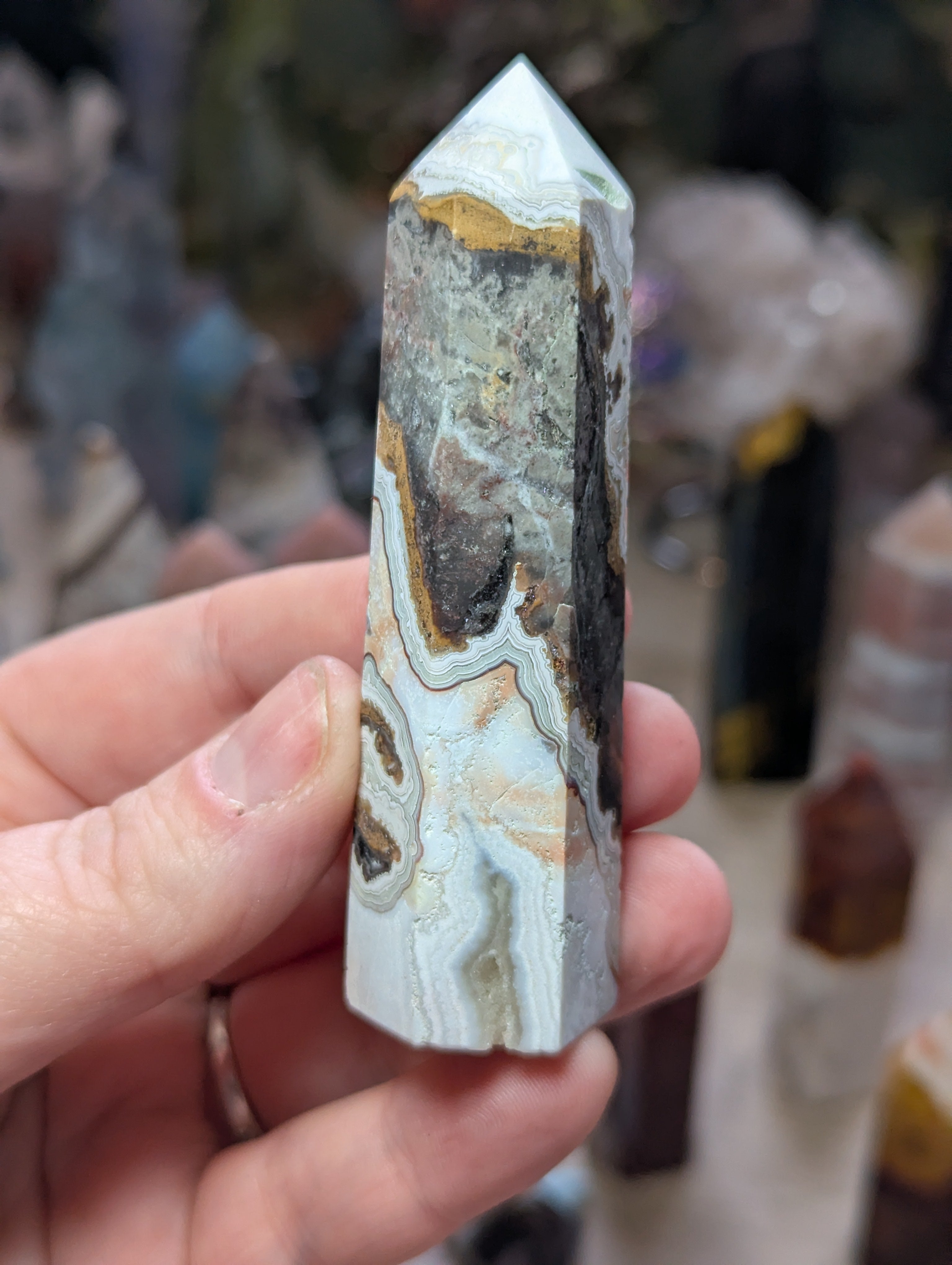 Mexican Agate crystal tower