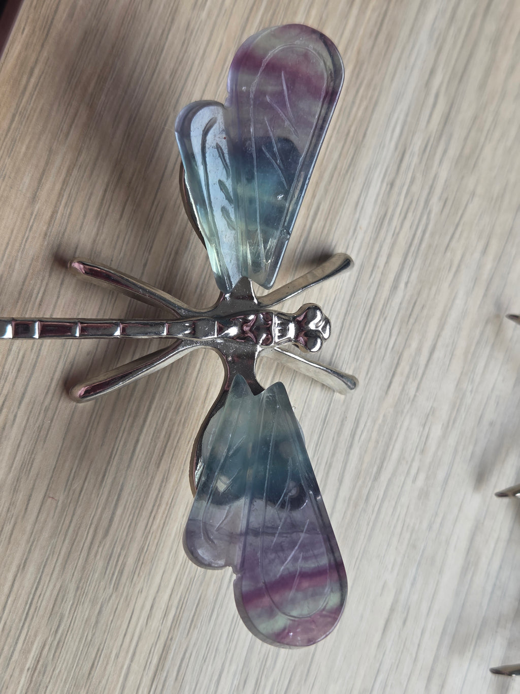 Crystal dragonfly carvings