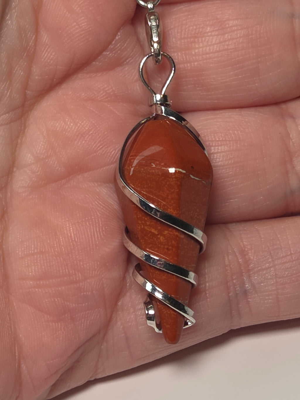 Red Jasper crystal pendulum