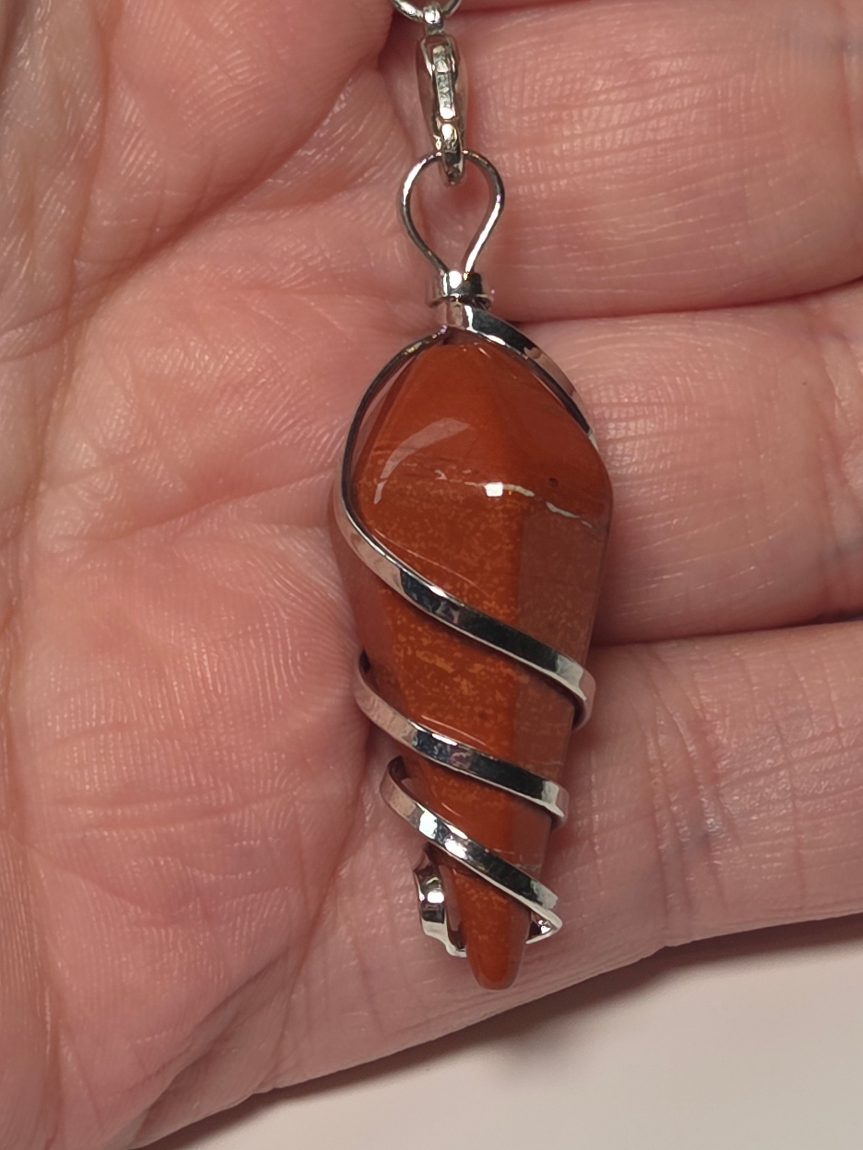 Red Jasper crystal pendulum