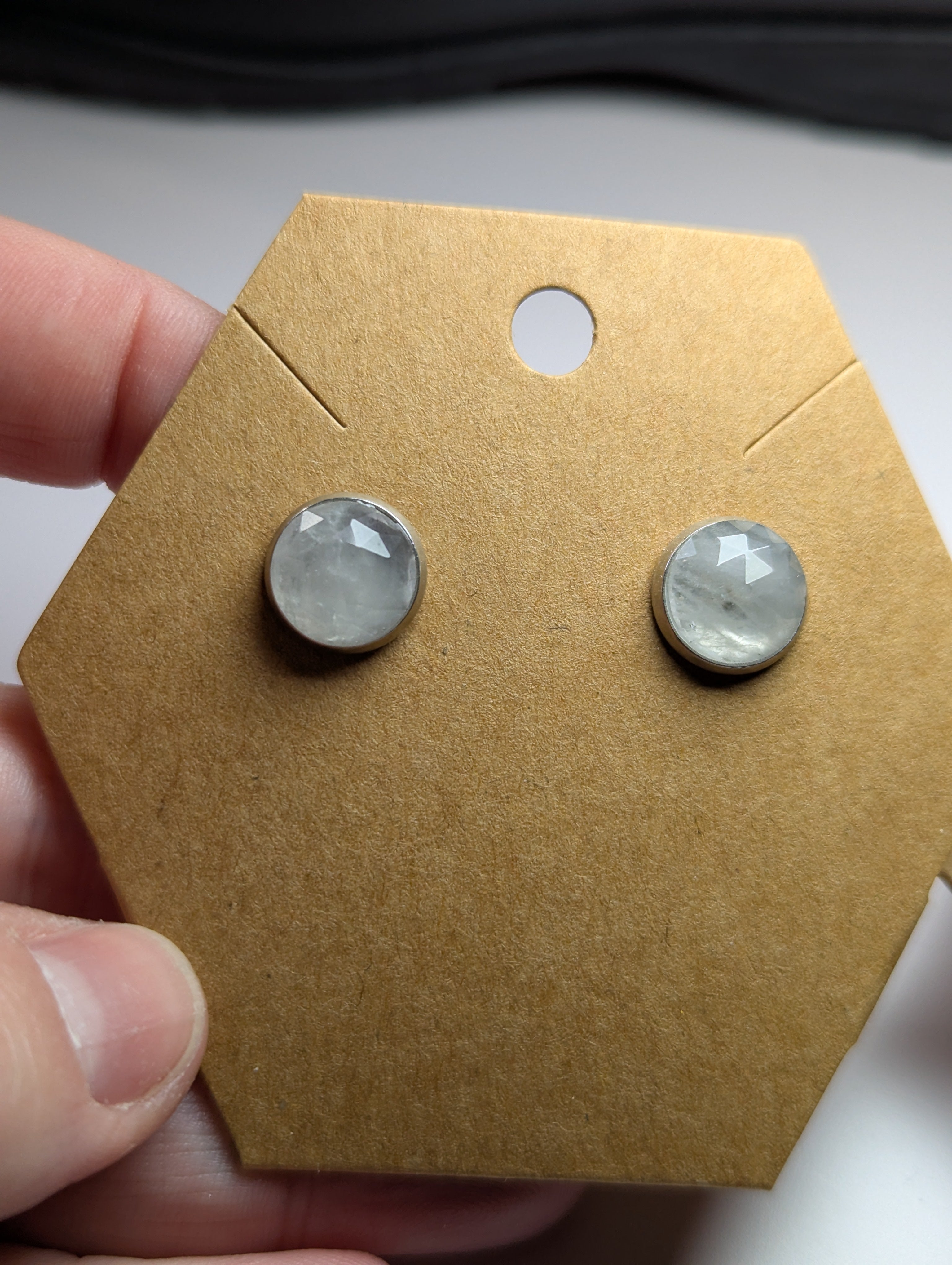 Clear quartz crystal handmade earrings