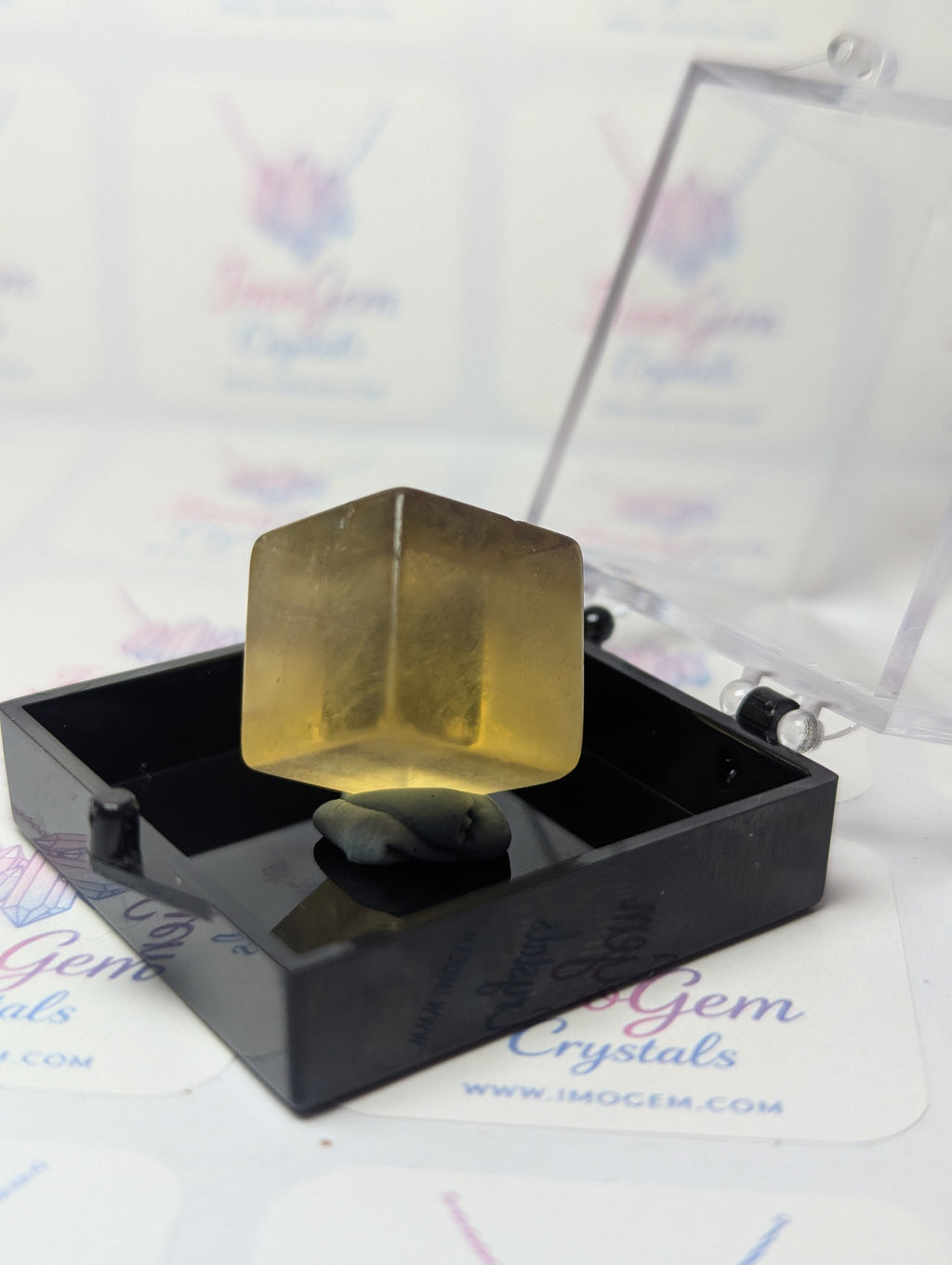 Yellow Flourite crystal cube specimen