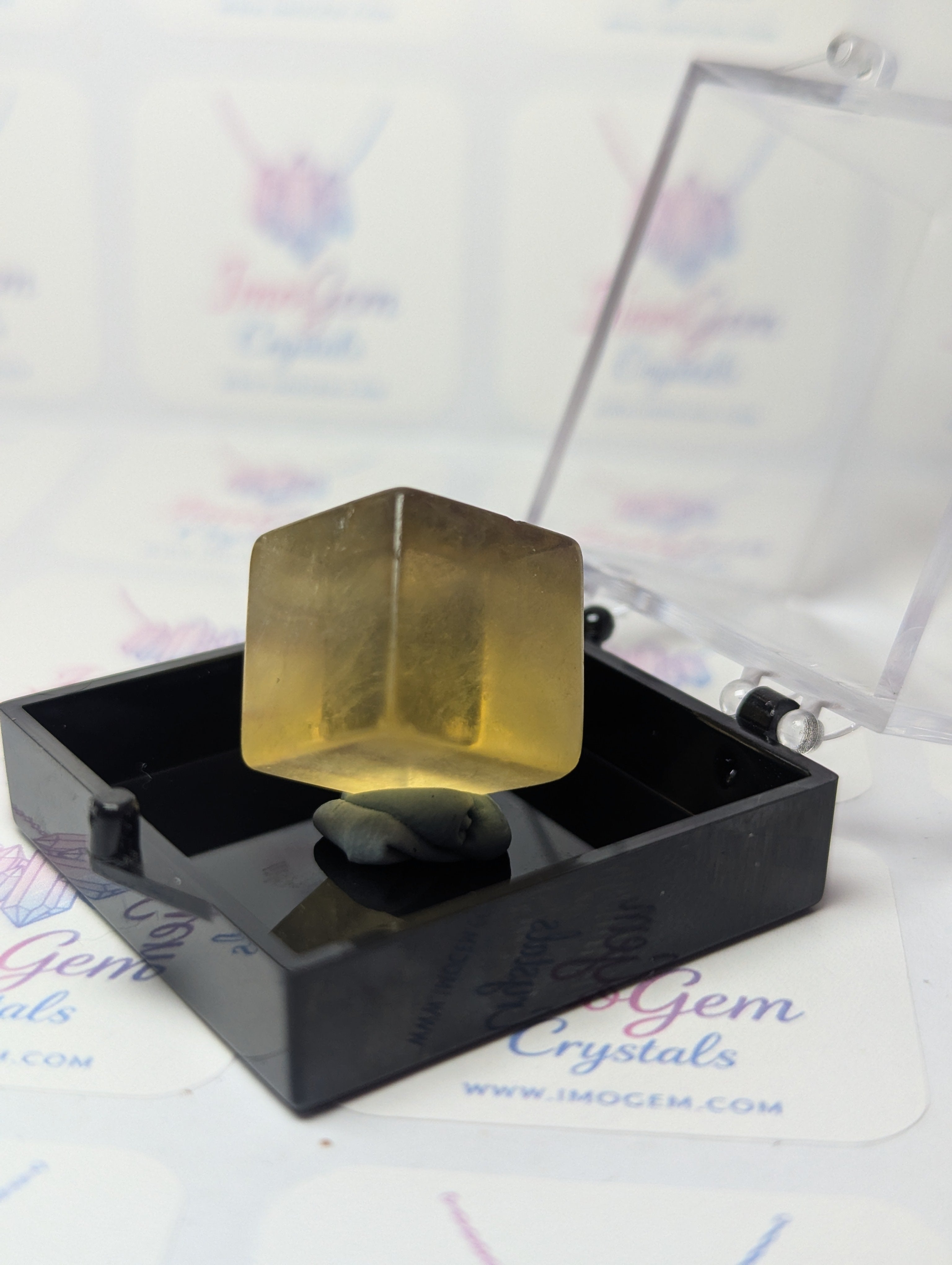 Yellow Flourite crystal cube specimen