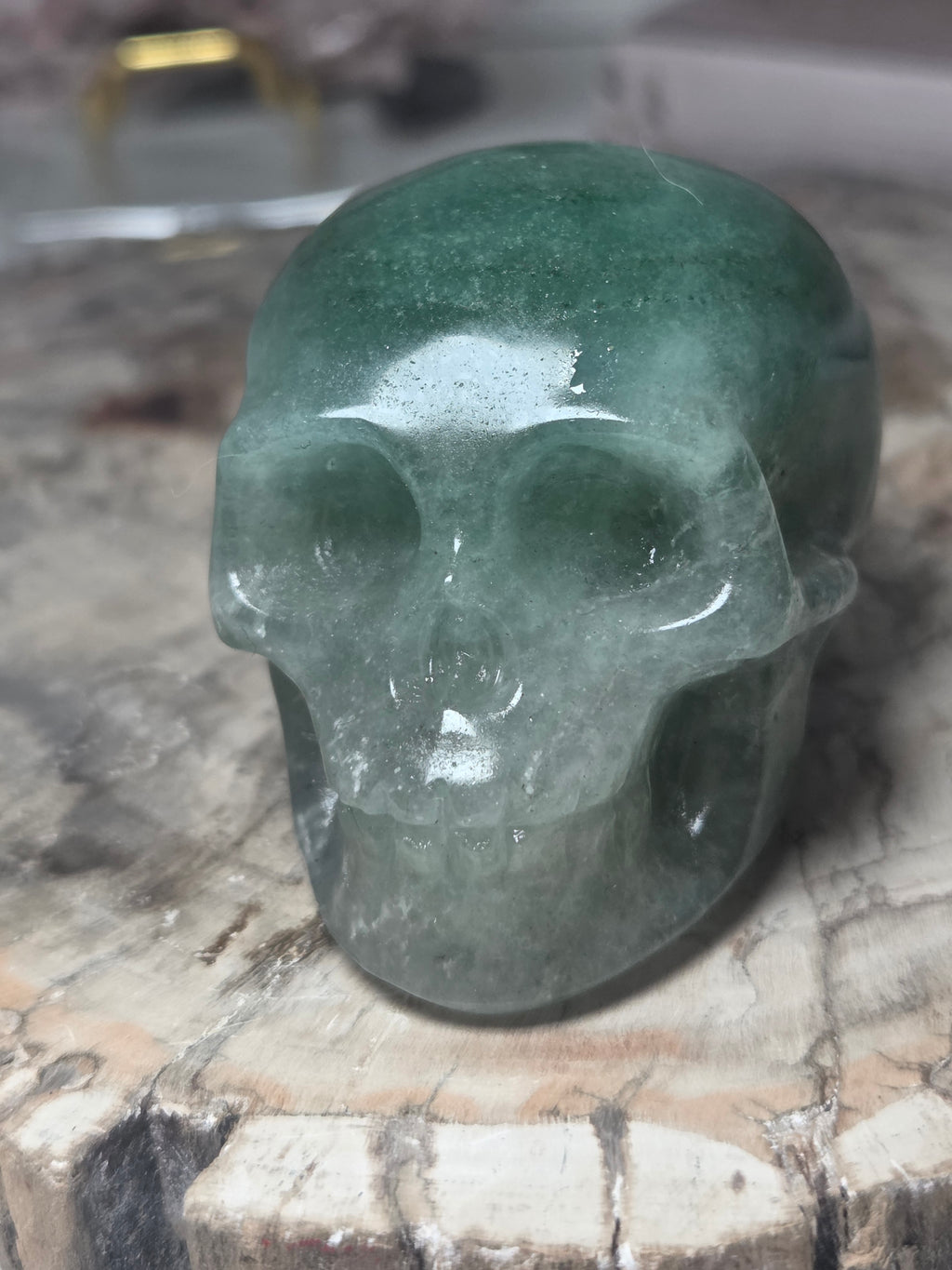 Green Aventurine crystal skull