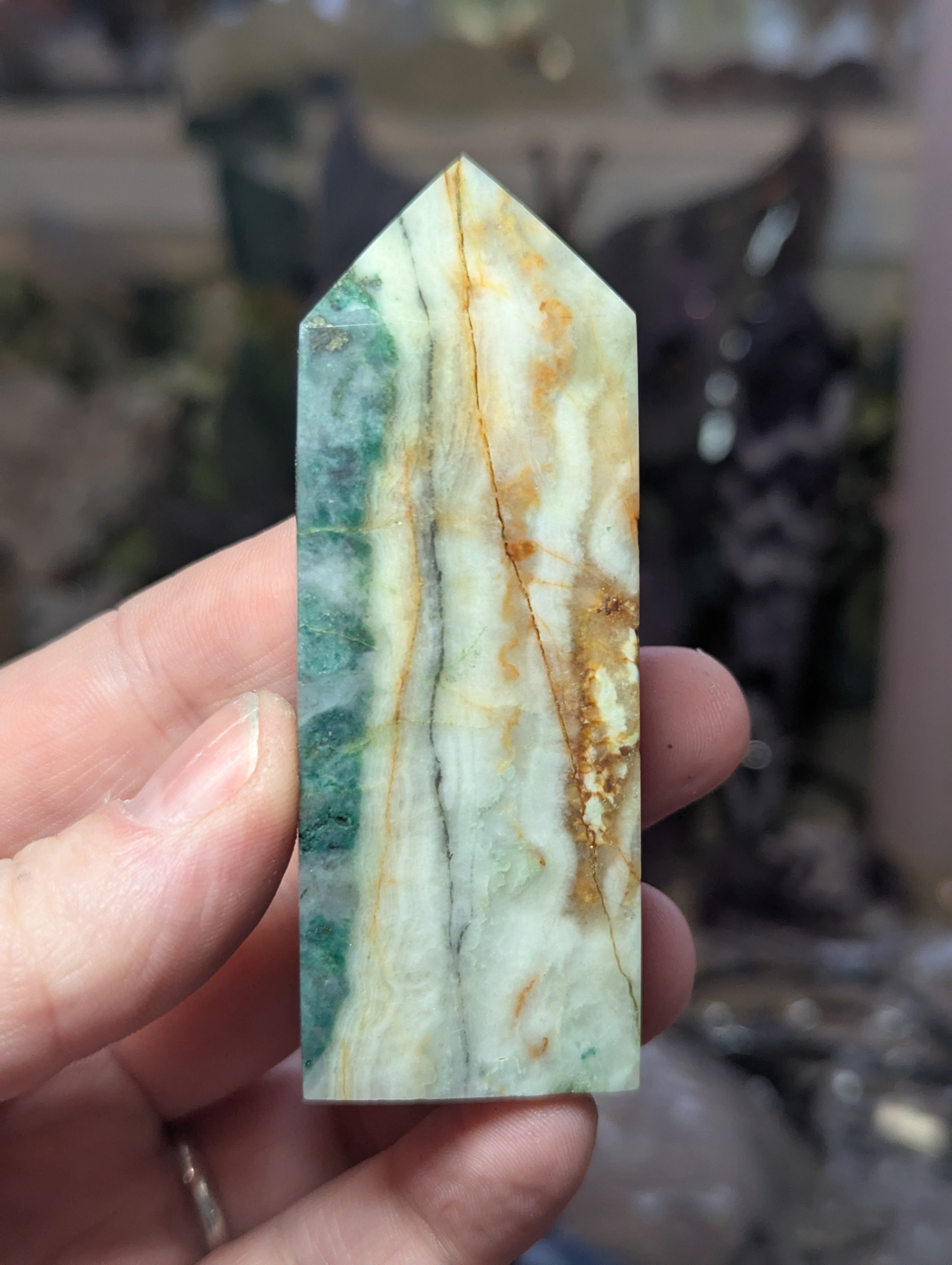 Green Turquoise crystal tower