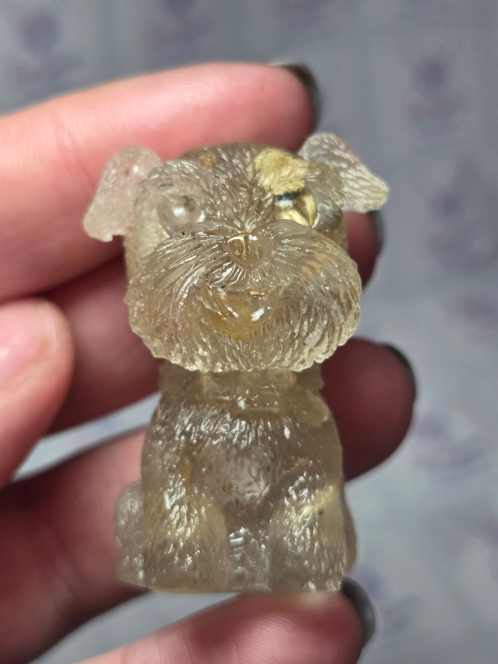Citrine crystal chips in  shnowzer resin