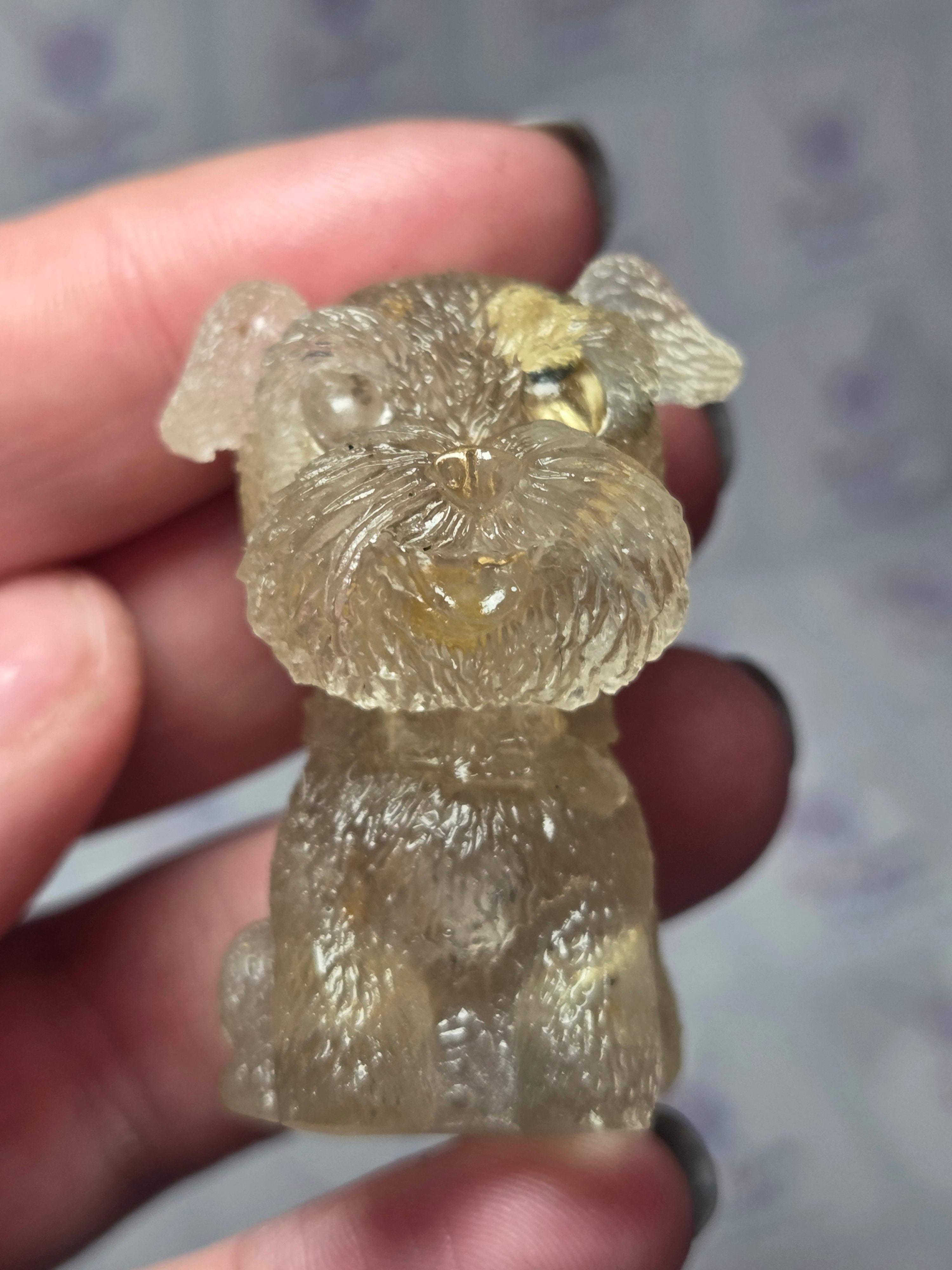 Citrine crystal chips in  shnowzer resin