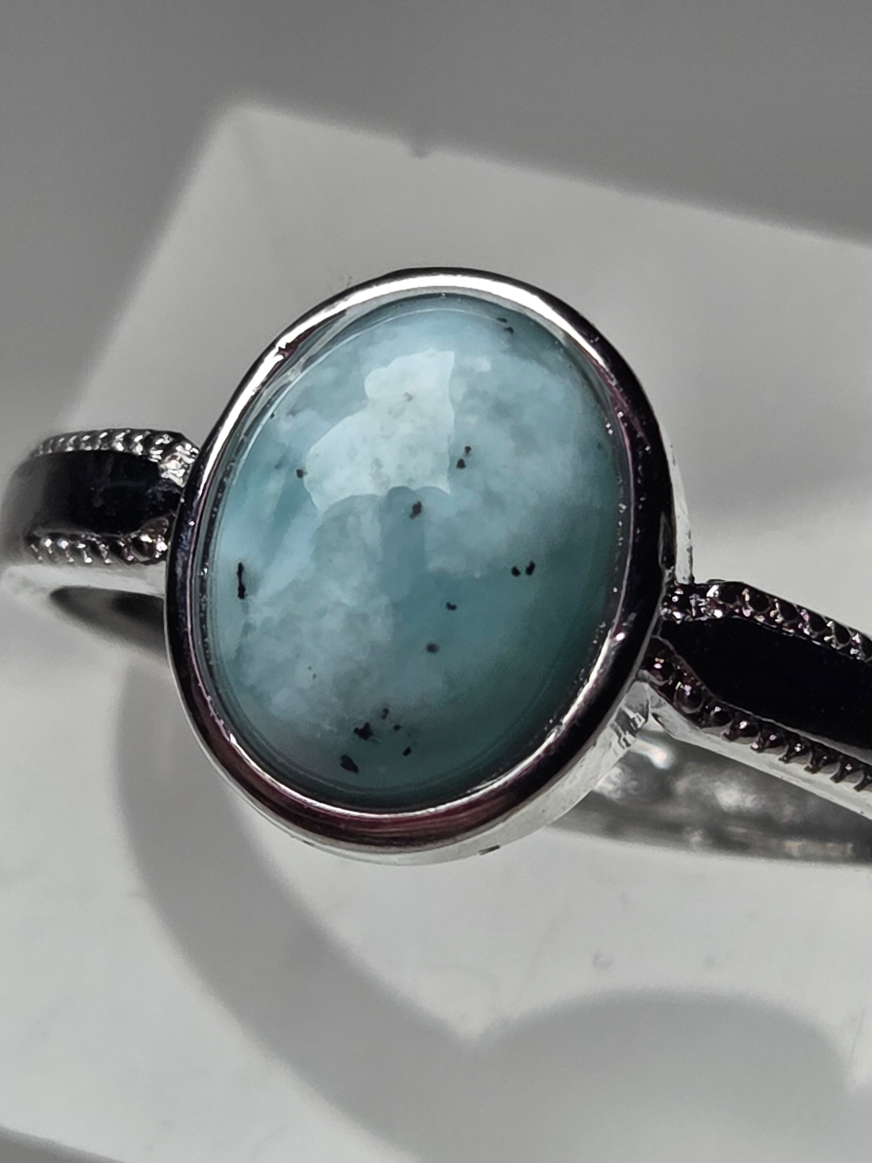 Larimar Crystal adjustable ring
