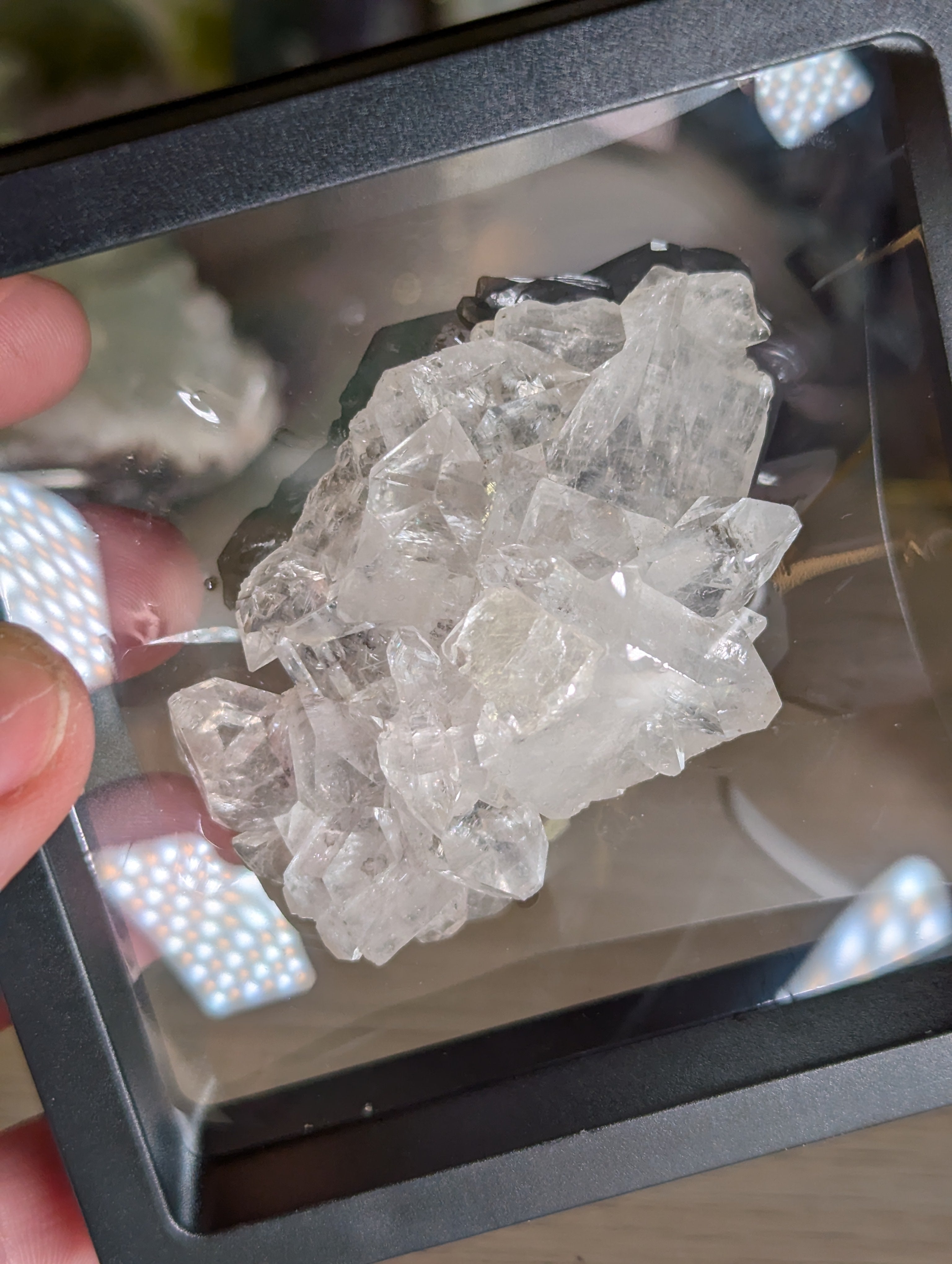 Stunning Crystal diamond Apophyllite incase