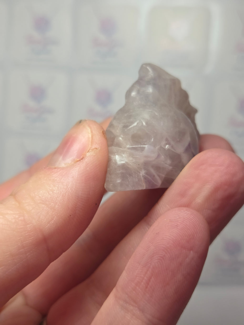 Amethyst crystal rocker skull