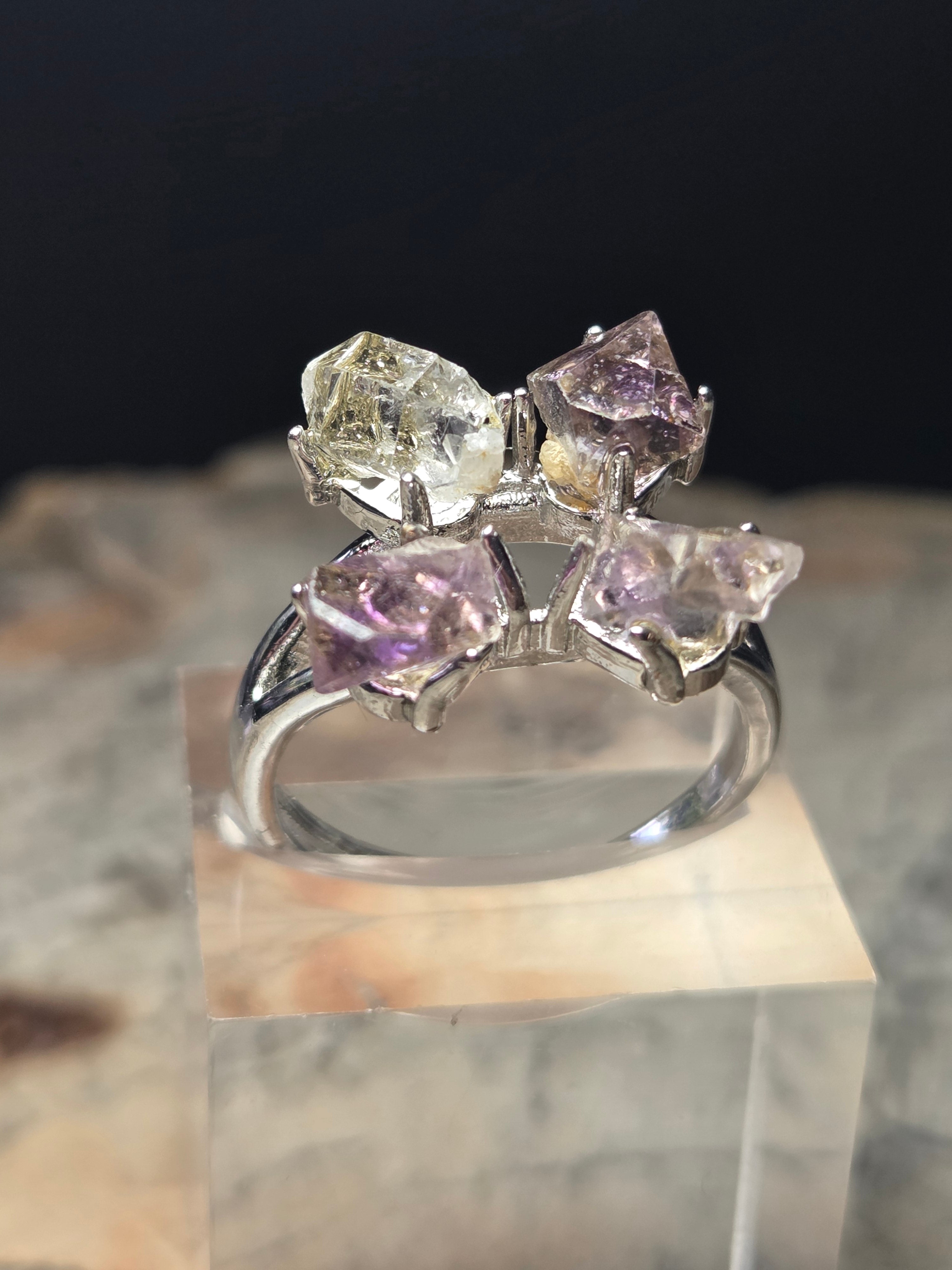 Super seven specimen ring  - ajustable