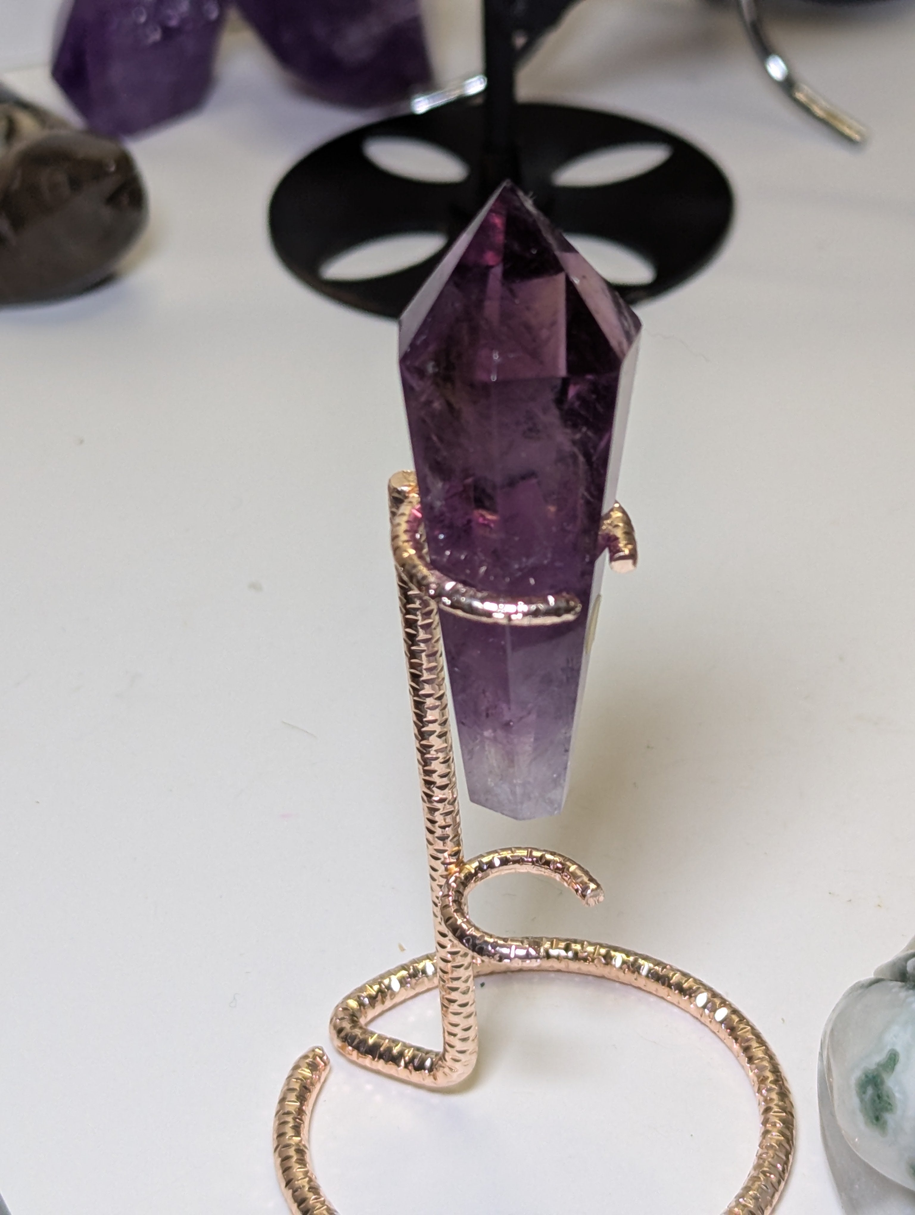 Beautiful  crystal flourite  wand with stand