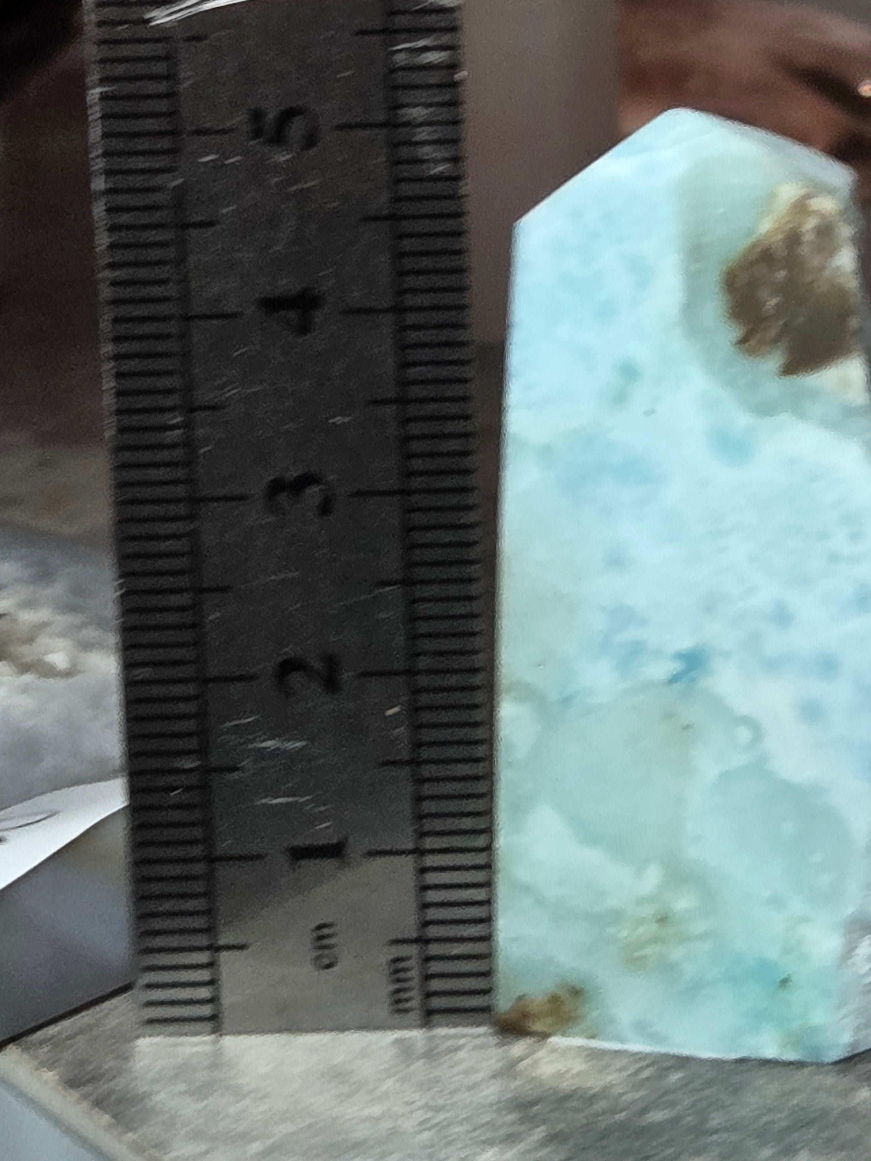 Natural  Larimar crystal tower  part raw