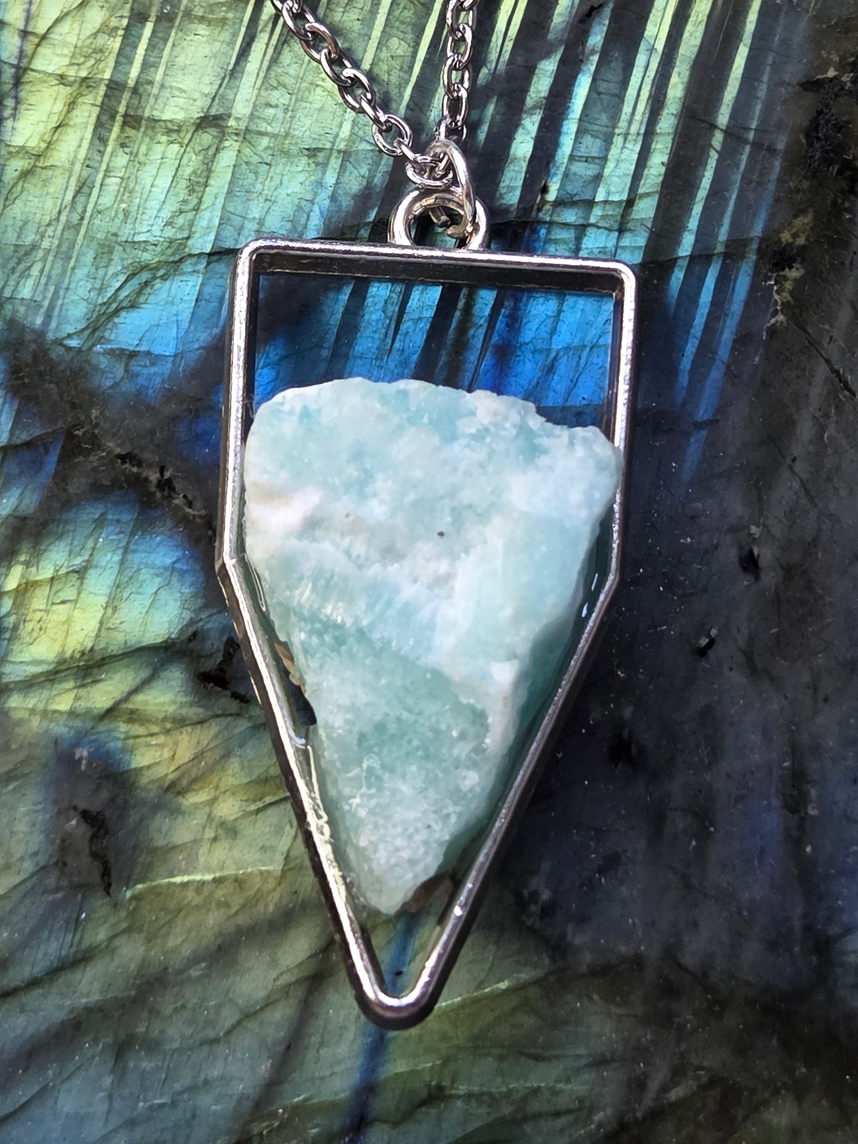 Hemimorphite crystal handmade necklace
