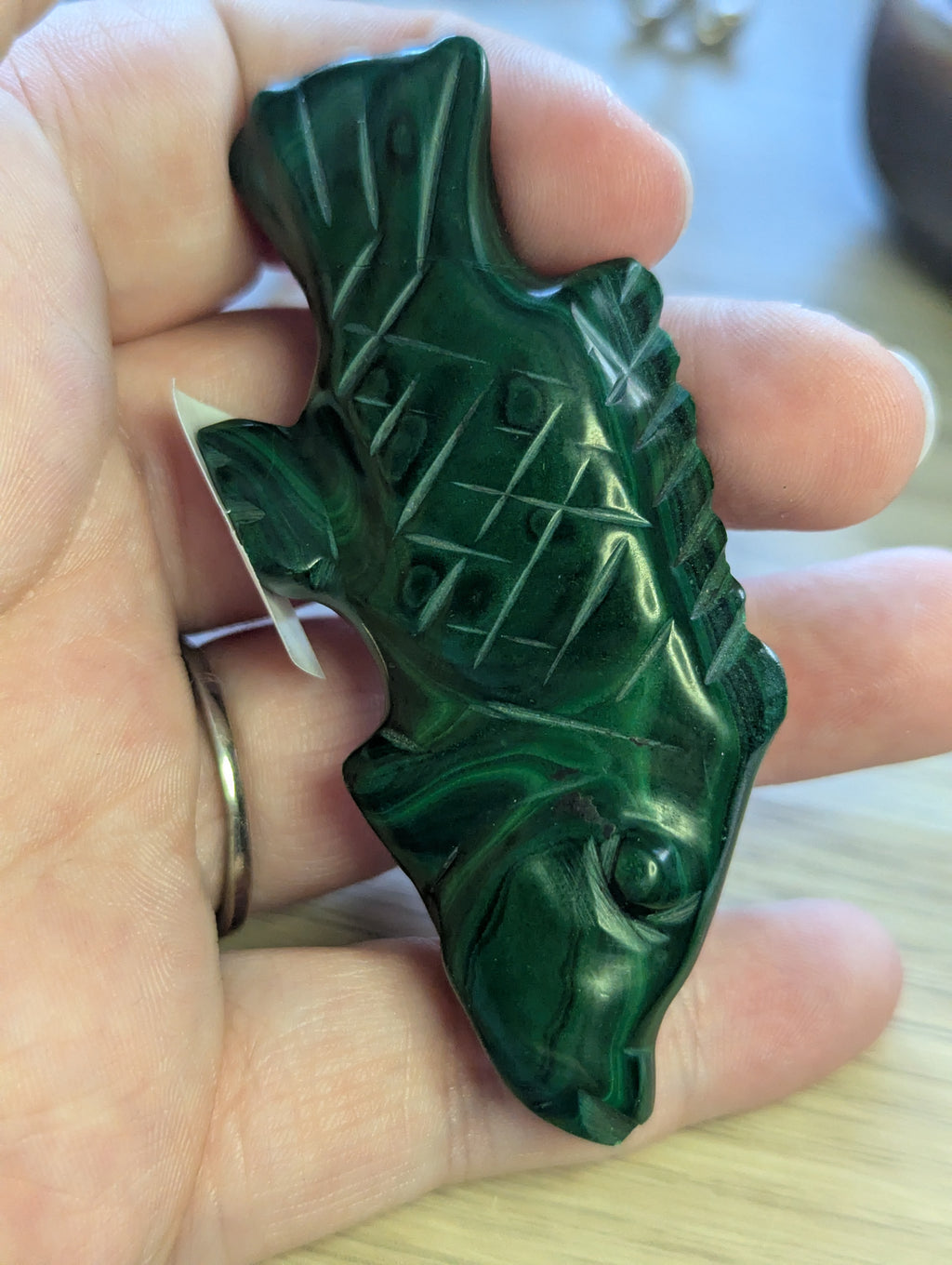 Malicite crystal Fish carving
