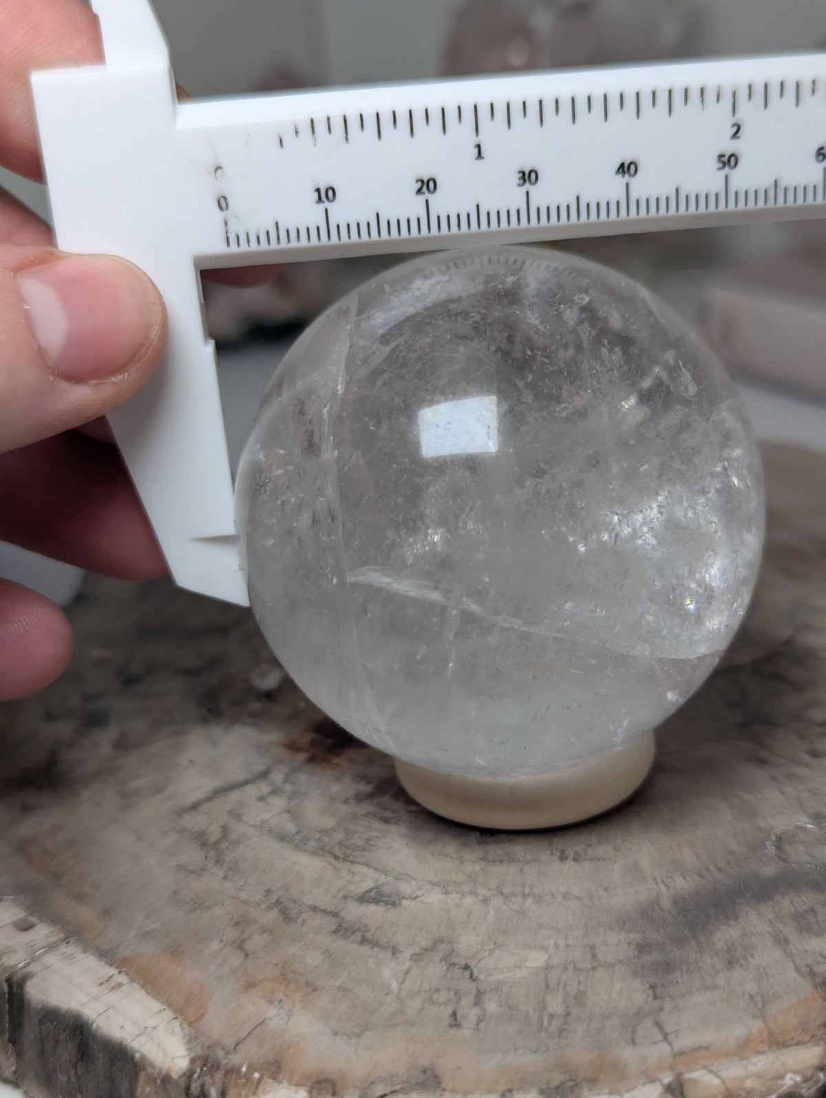 Clear quartz crystal sphere