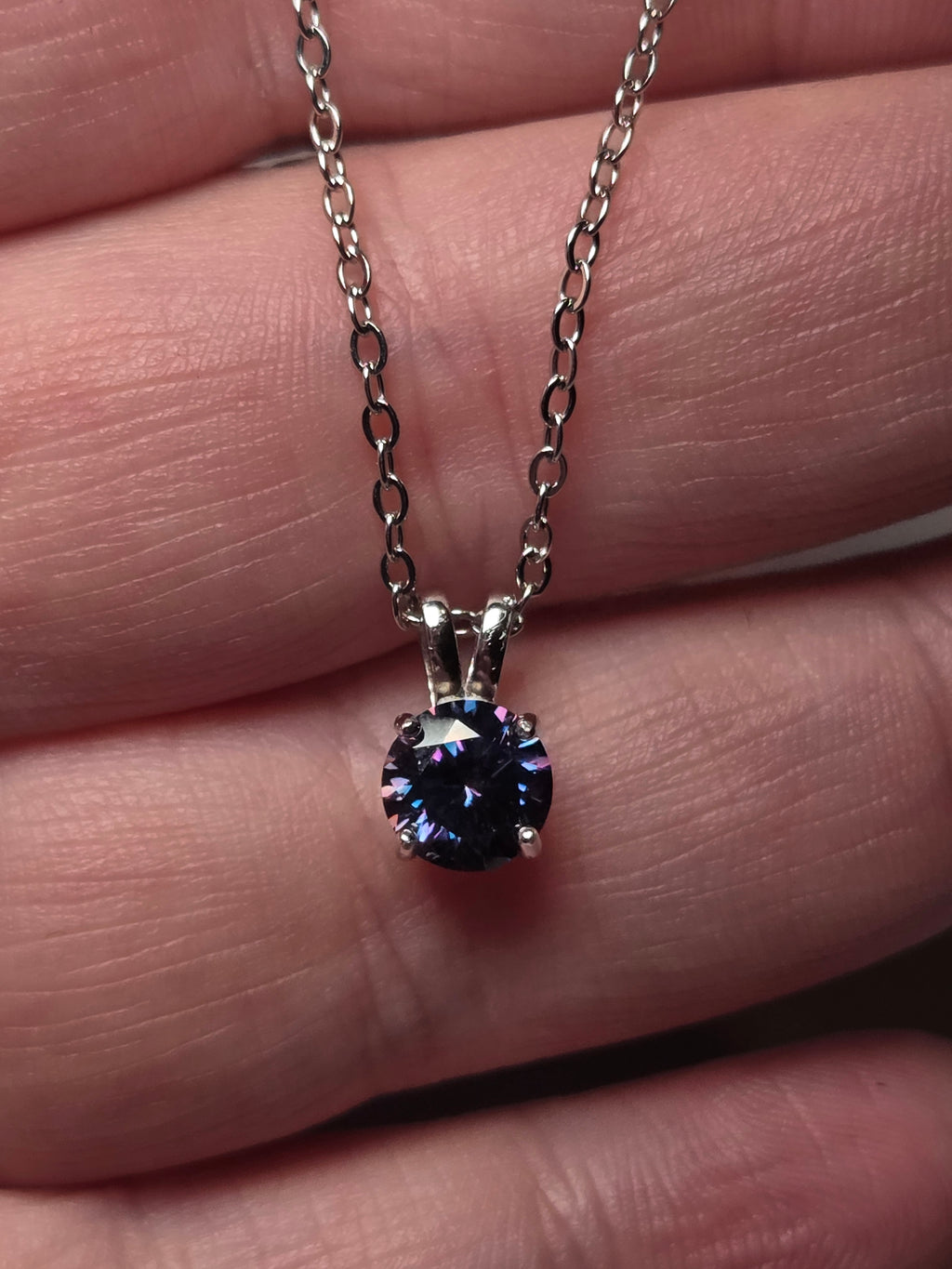 Purple Moissonite Diamond necklace