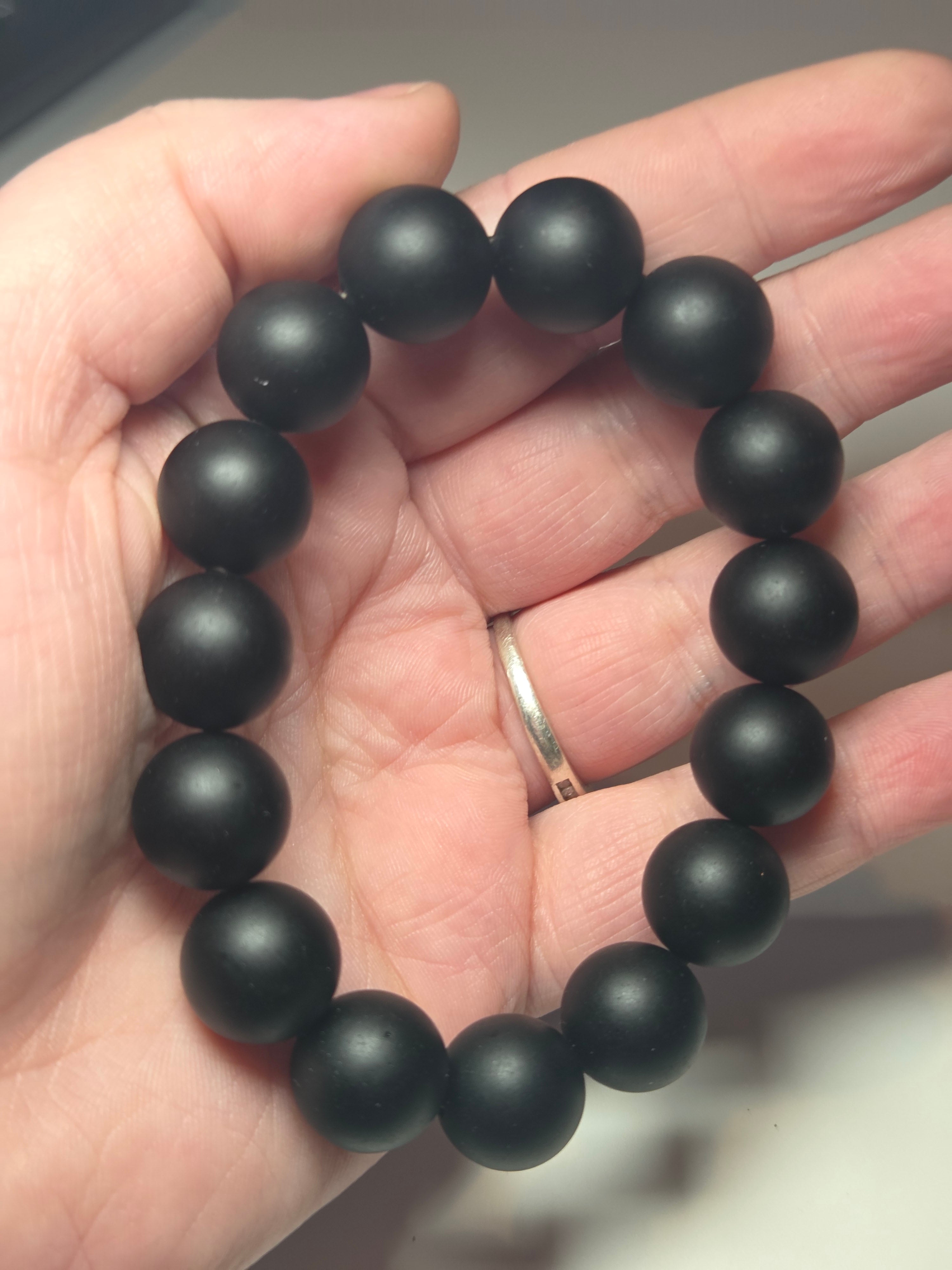 Matt Obsidian crystal bracelet