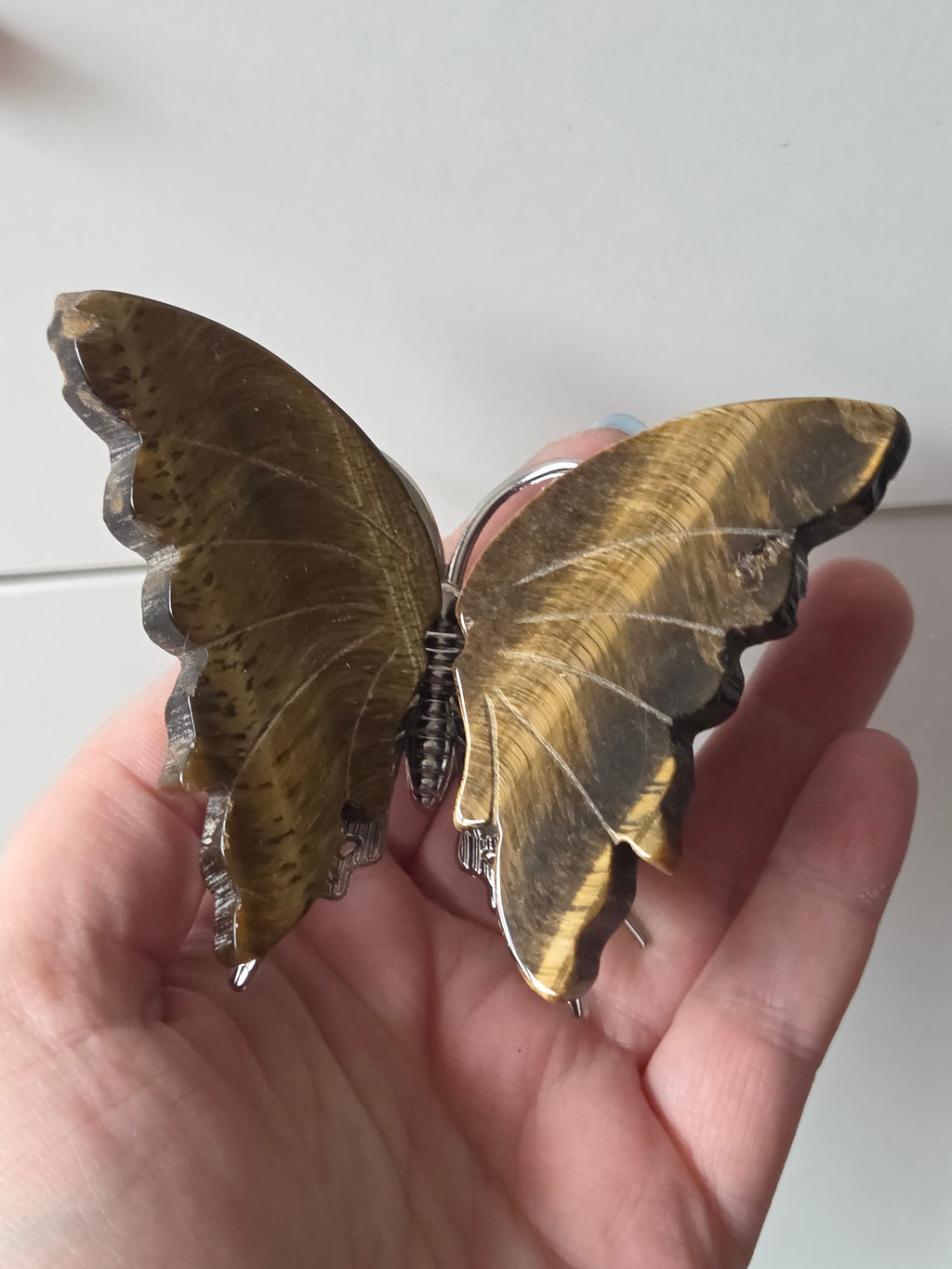 Tigers eye crystal butterfly carving