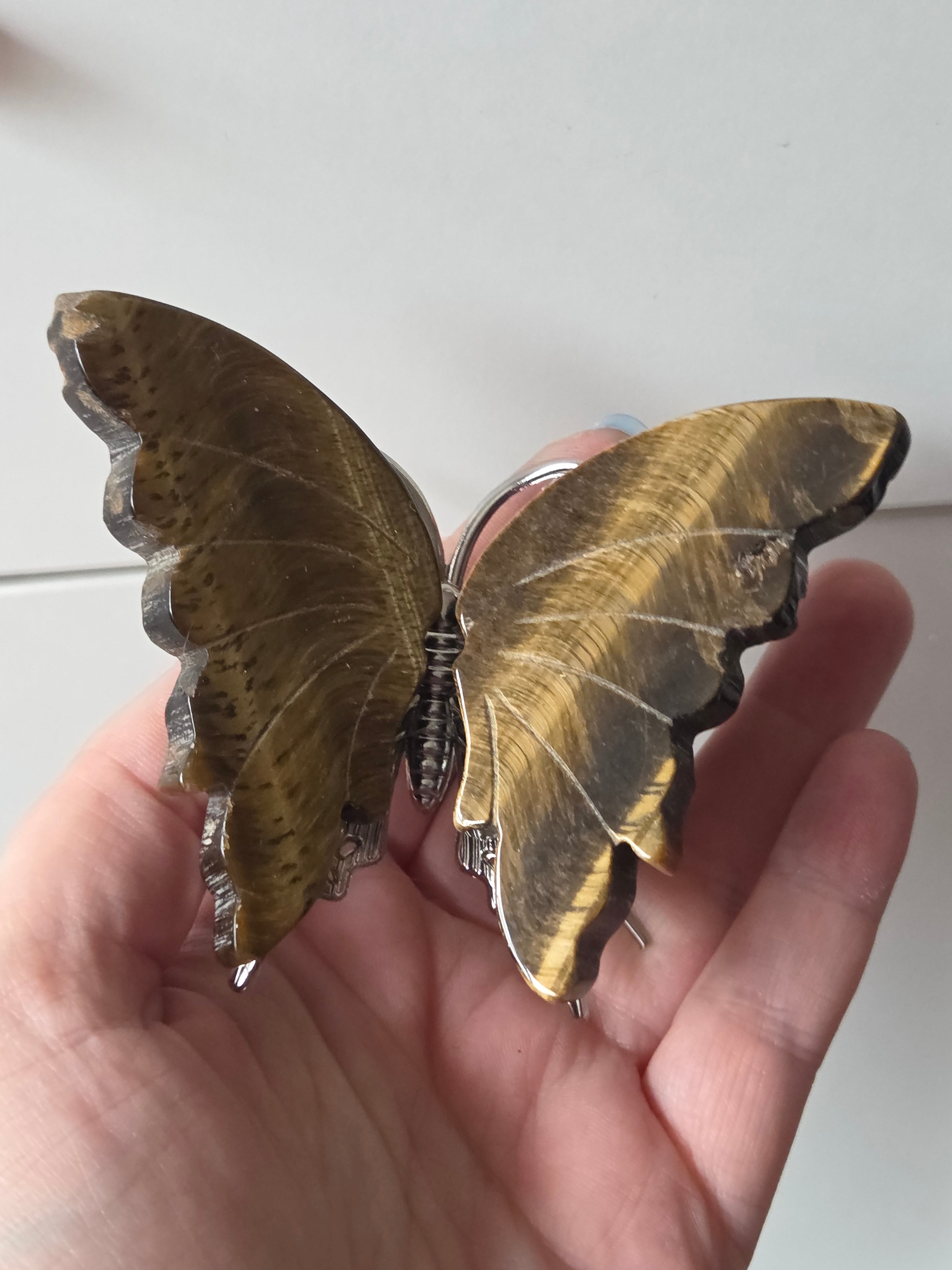 Tigers eye crystal butterfly carving