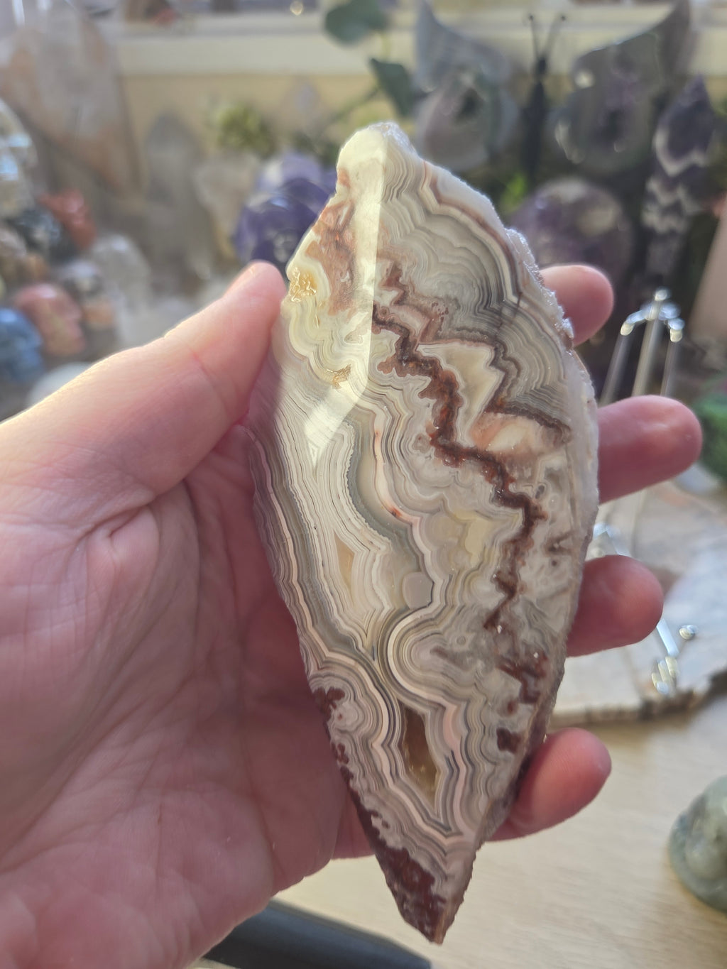 Crazy lace agate crystal slice