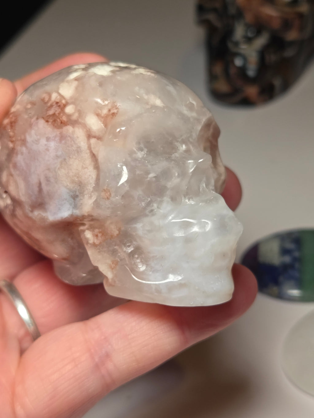 Pink Amethyst with Flowers