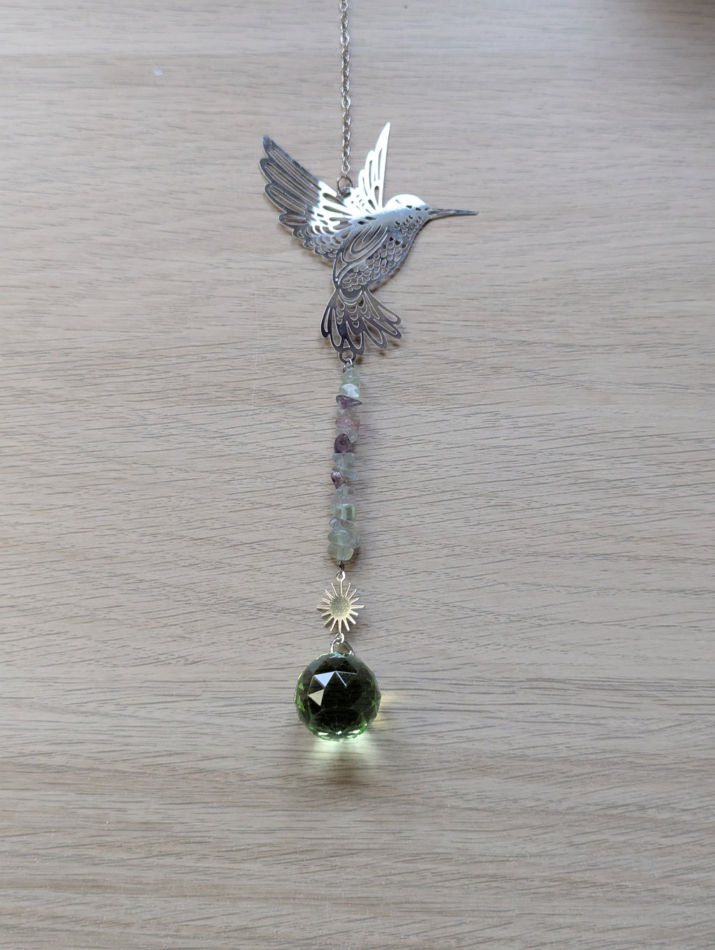 Flourite crystal sun catcher