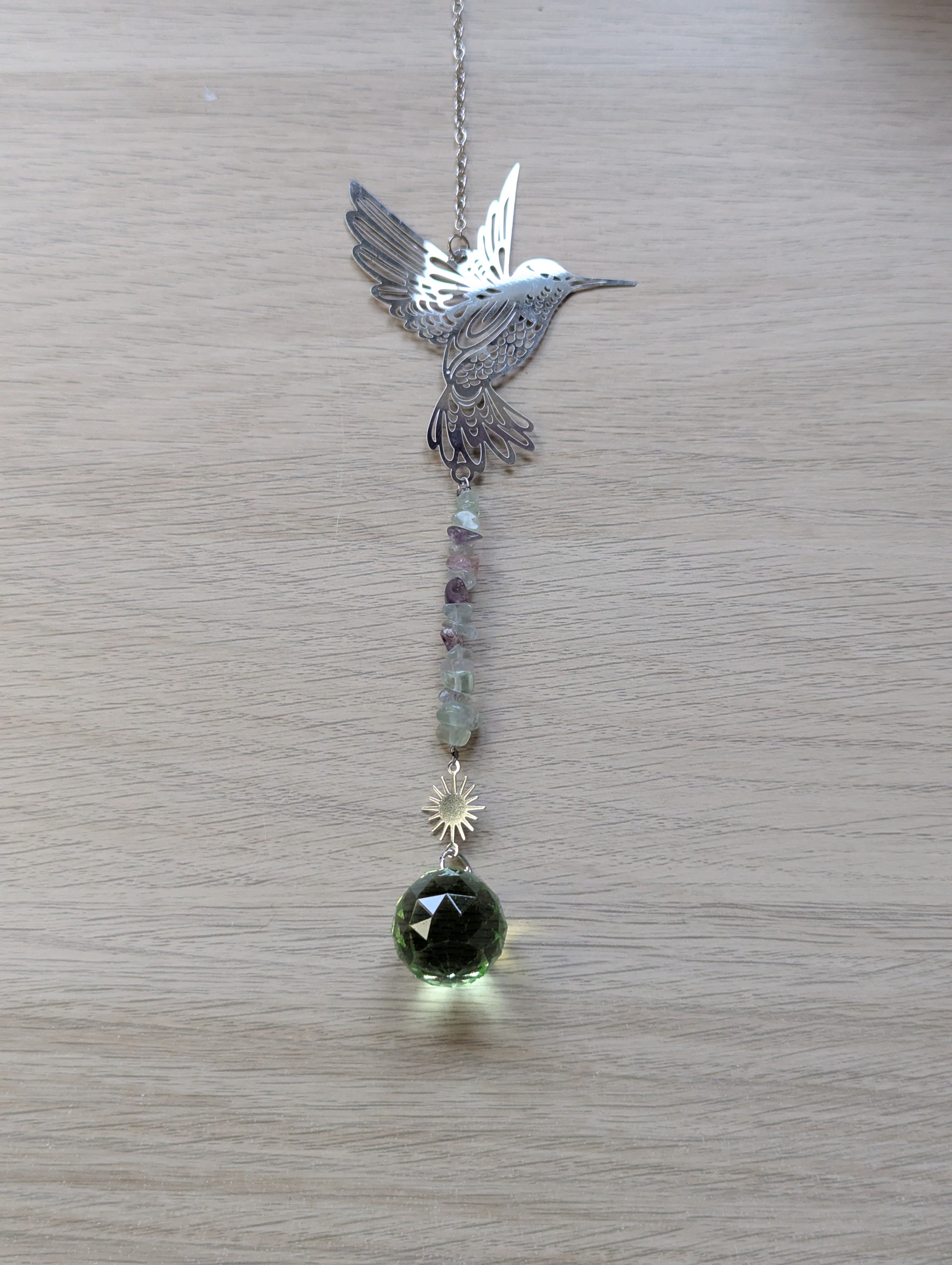 Flourite crystal sun catcher