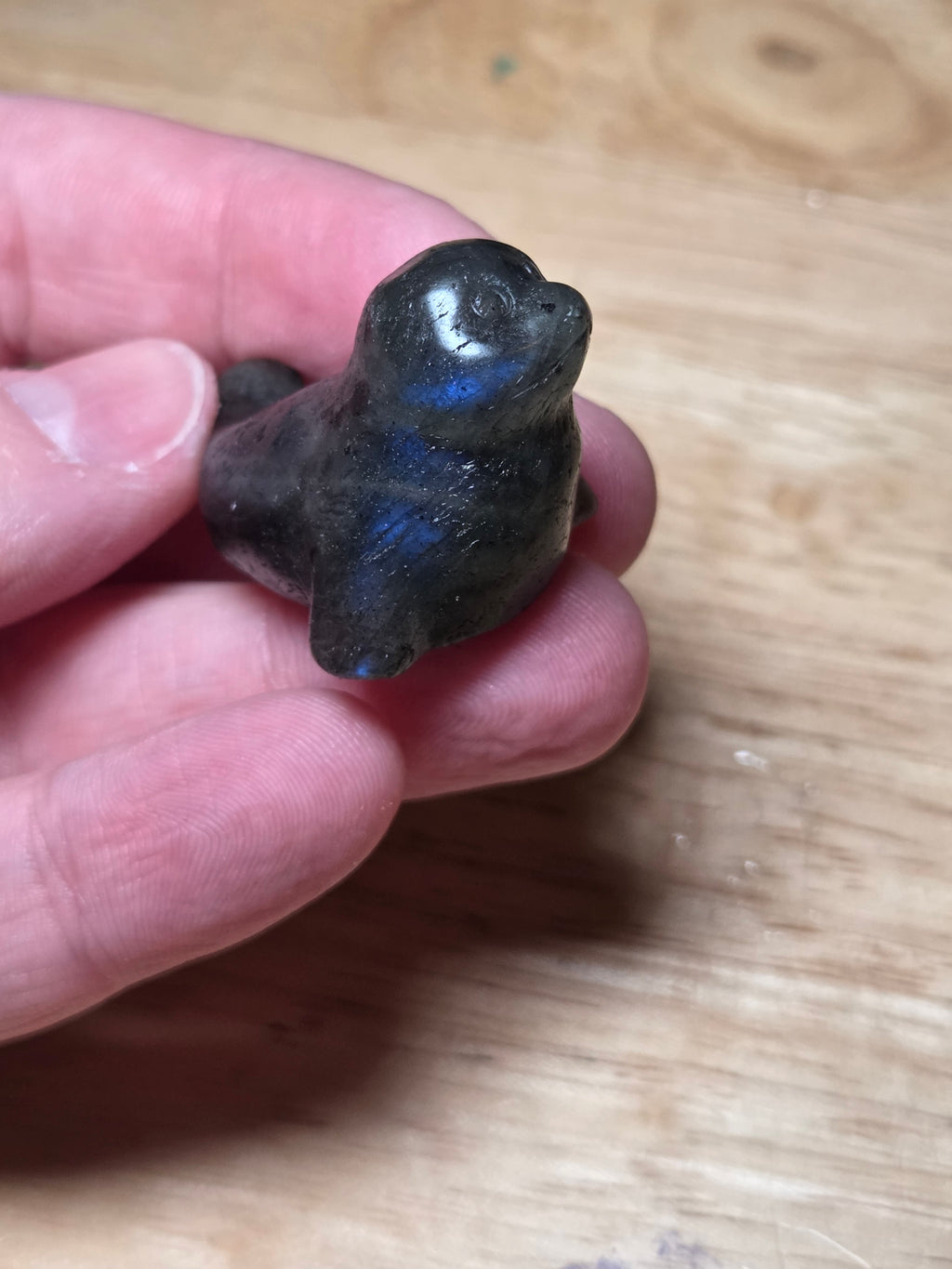 Labradorite crystal Seel carving
