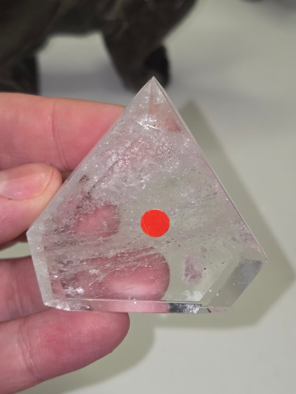 Clear quartz diamond carving tower