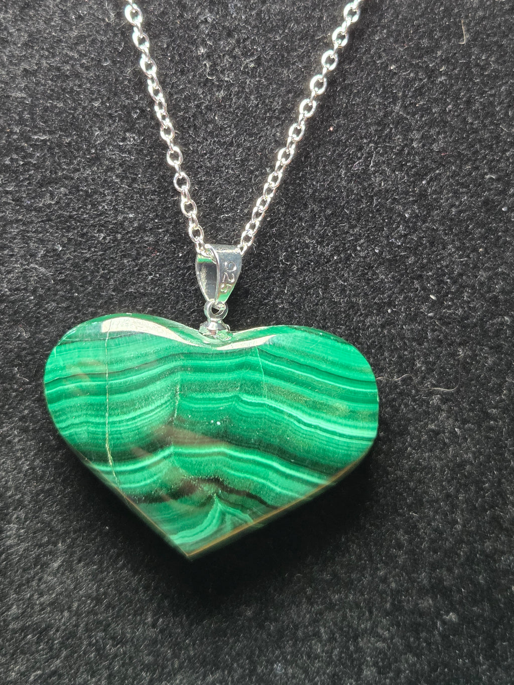 S925 Malicite heart carving  necklace