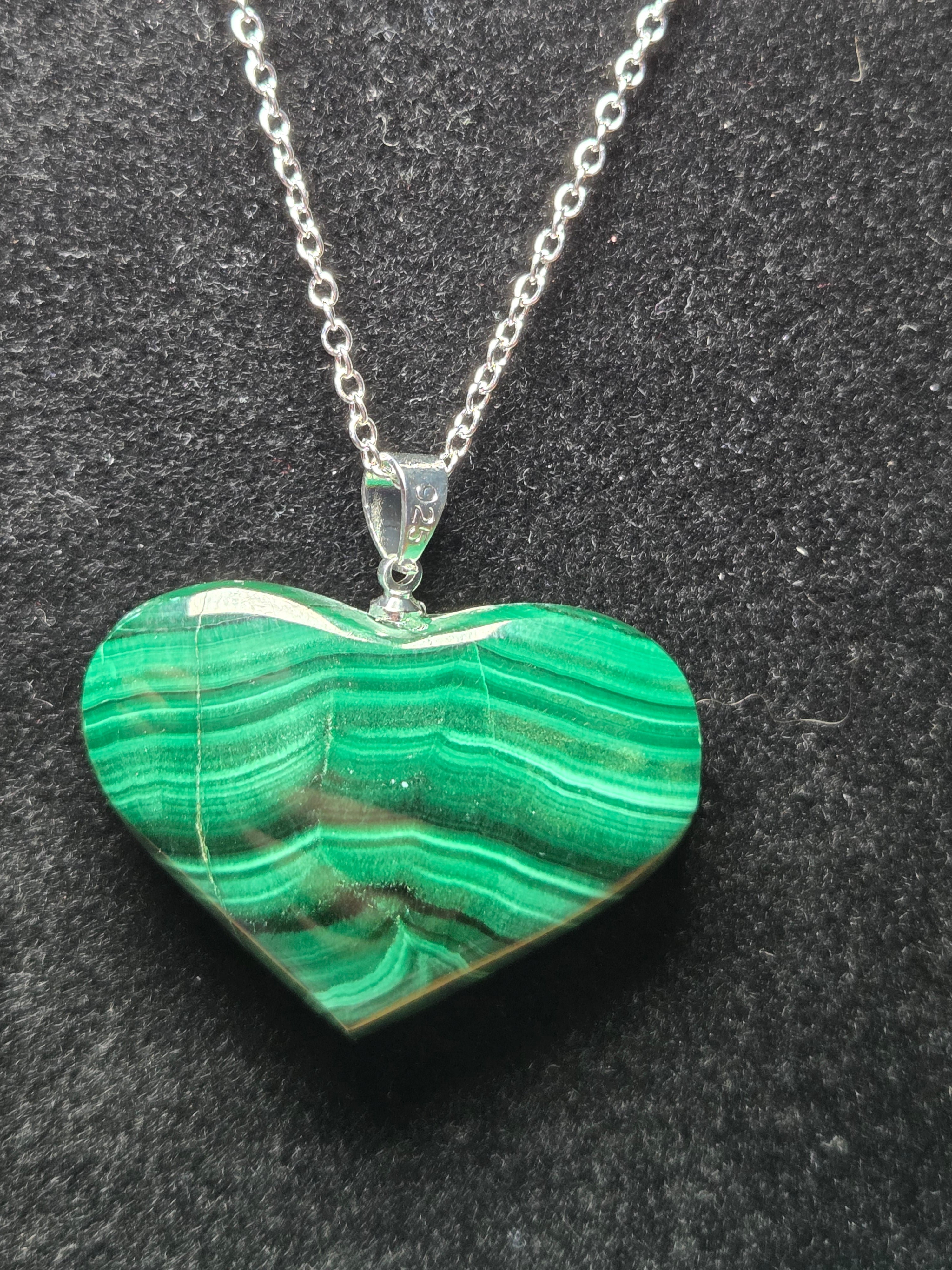 S925 Malicite heart carving  necklace