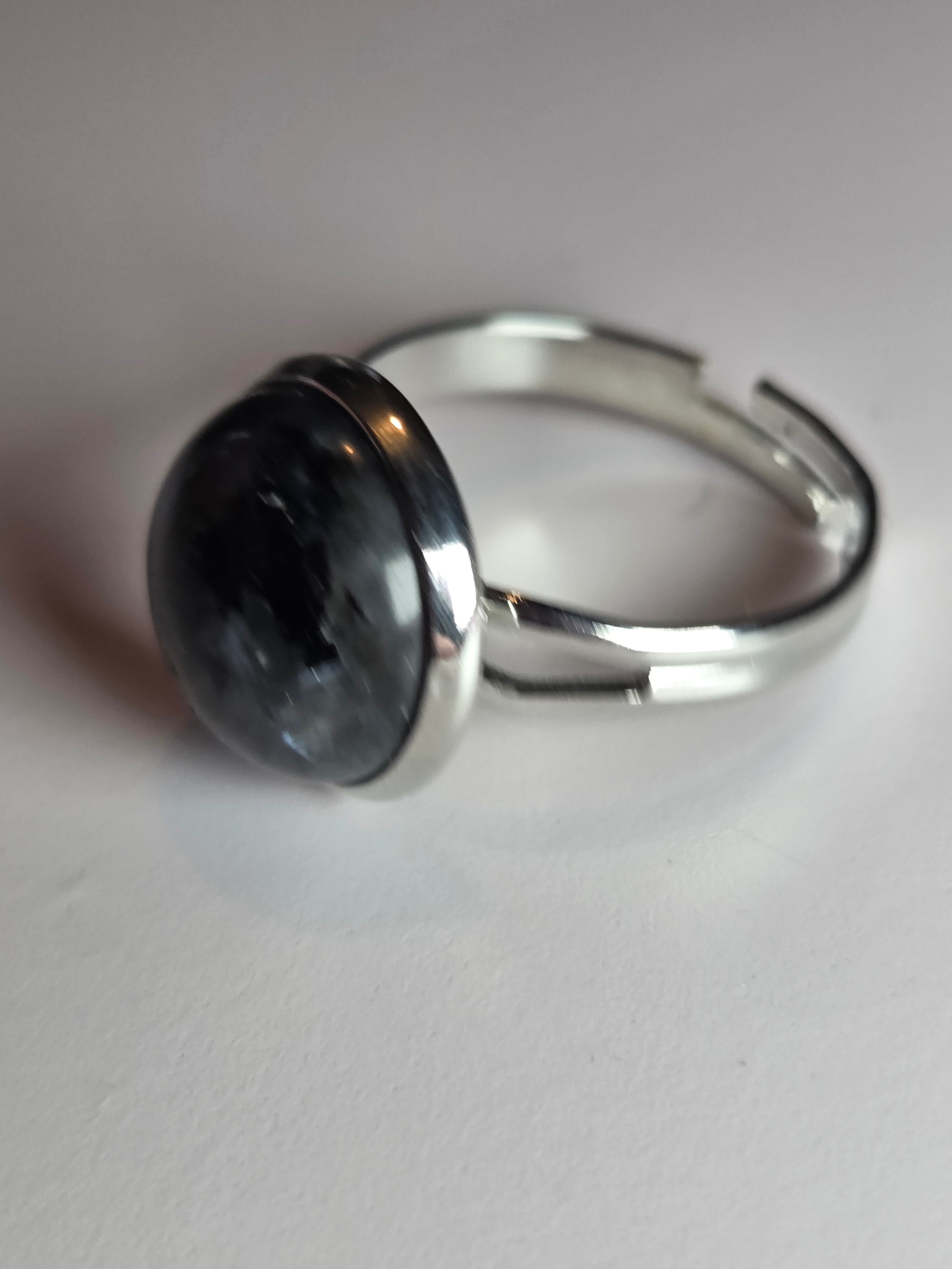 Larvakite crystal Adjustable ring