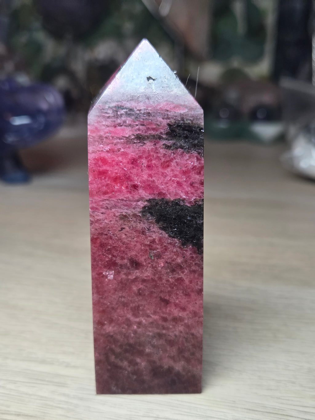 Grade A Rhodonite crystal tower