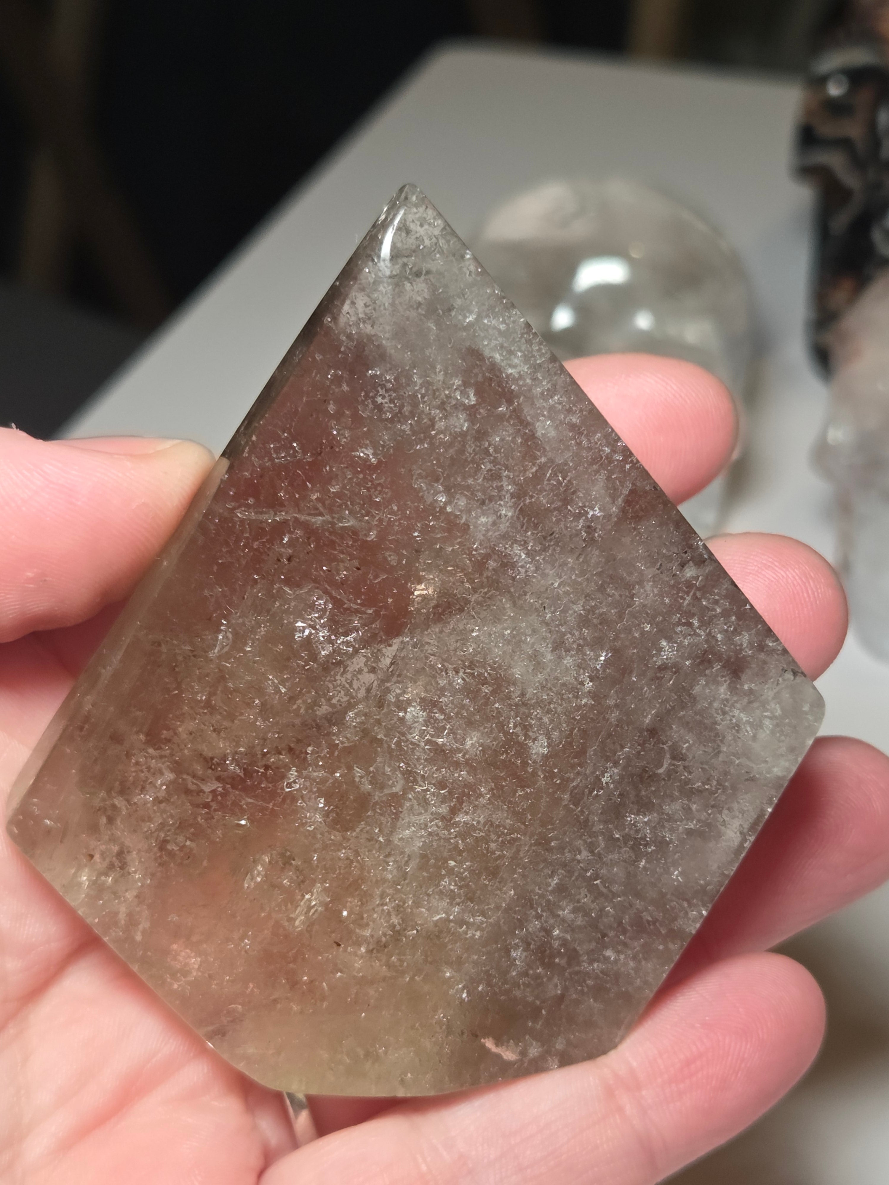 Smoky Quartz crystal Diamond tower