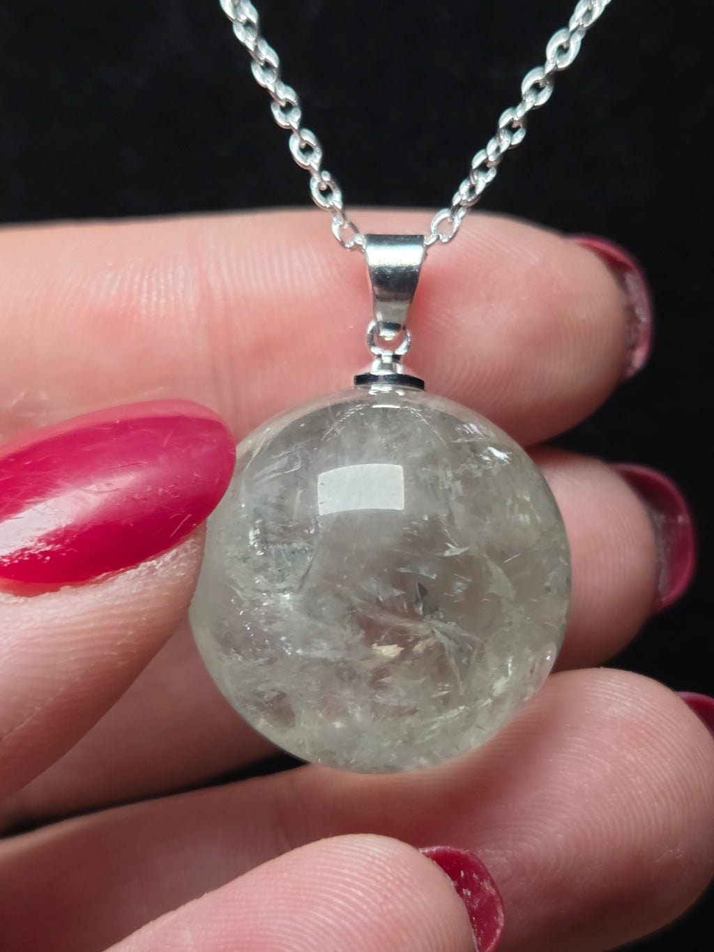 S925 Crystal  sphere necklace