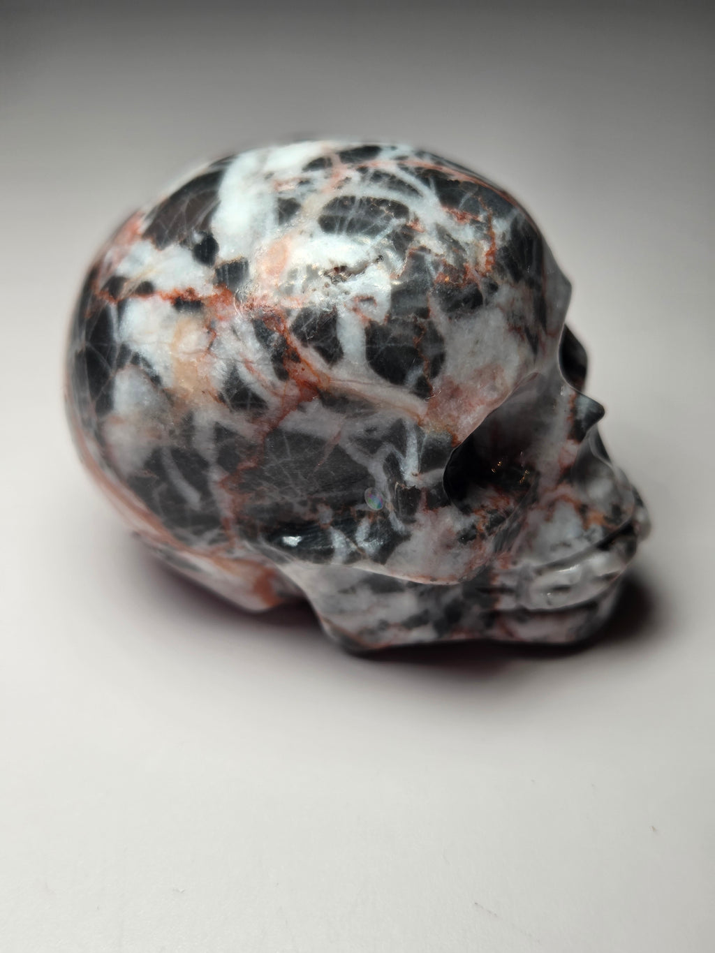 Red vain jasper crystal skull