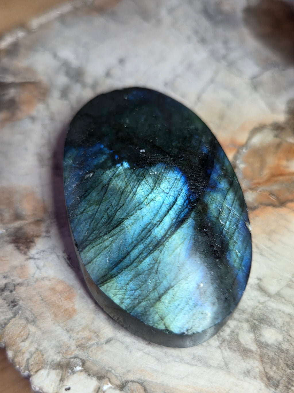 Labradorite crystal palm stone