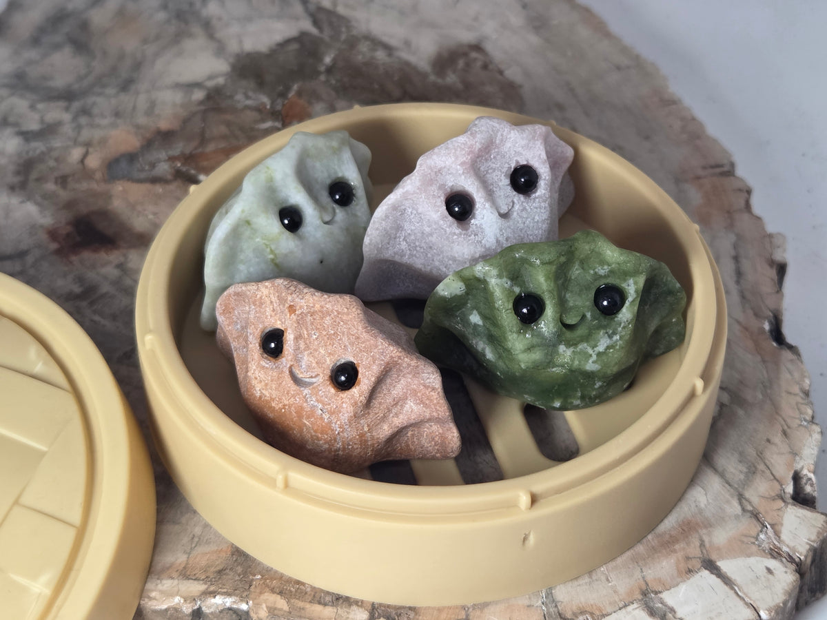 Cute dim sum carvings in case