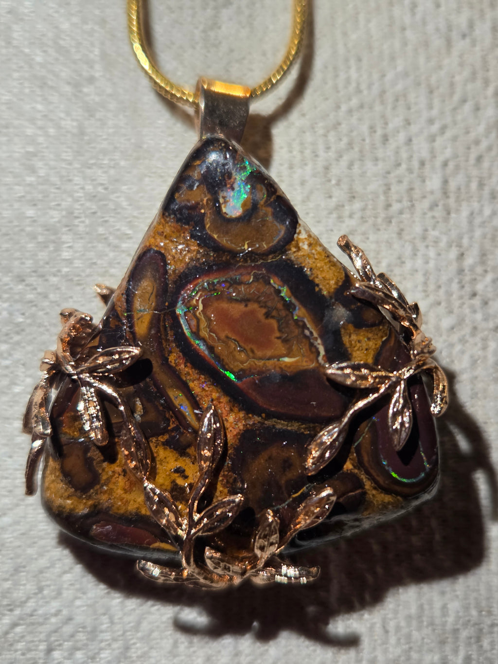 Handmade bolder opal necklace