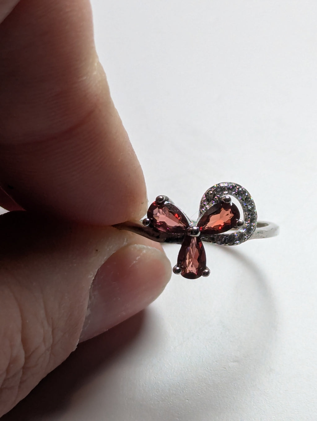 Garnet crystal adjustable ring