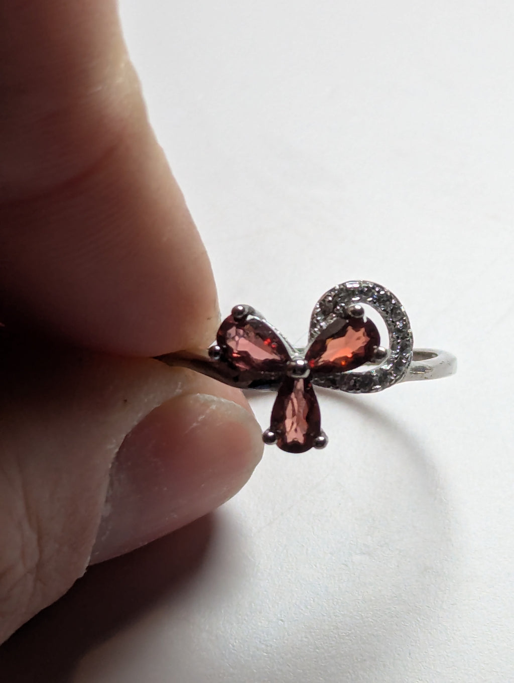 Garnet crystal adjustable ring